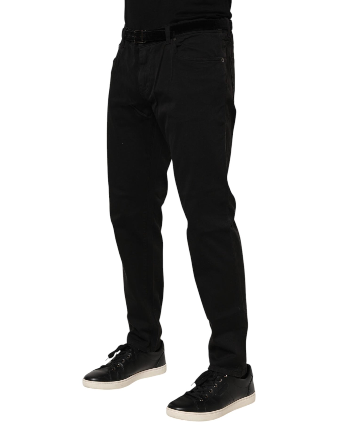 Black Cotton GOLD Skinny Denim Jeans