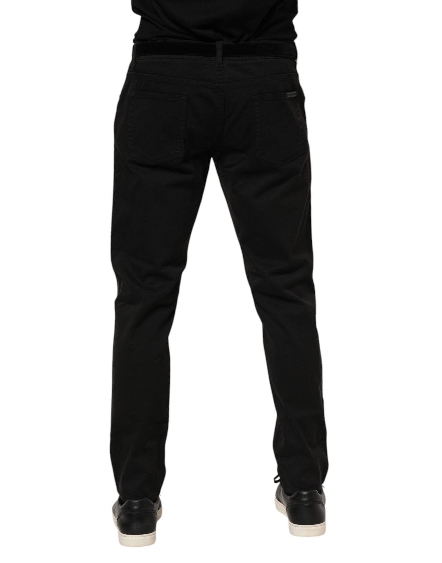 Black Cotton GOLD Skinny Denim Jeans