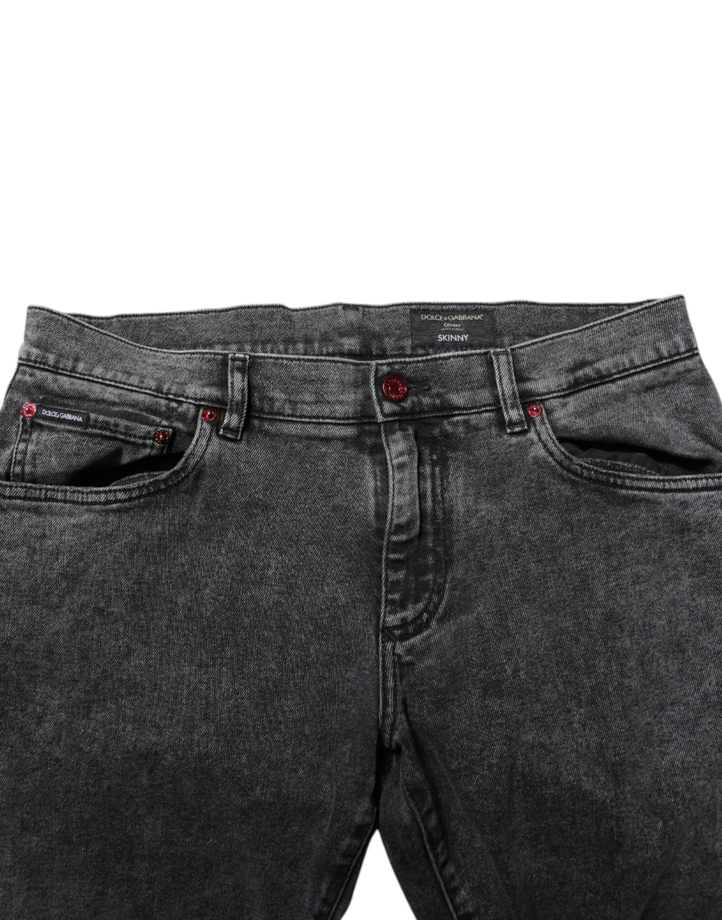 Black Washed Cotton Logo Plaque Denim Jeans