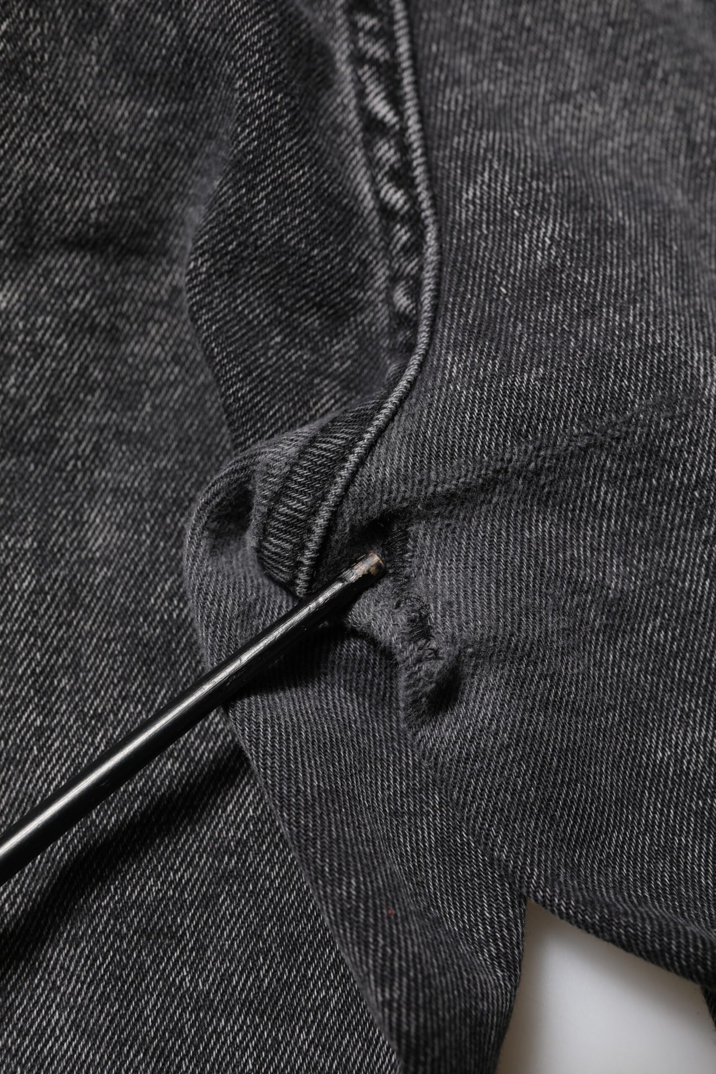 Black Washed Cotton Logo Plaque Denim Jeans