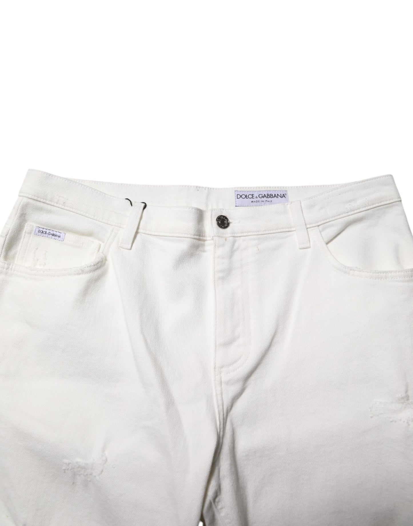 Dolce & Gabbana White Cotton Loose Men Denim Jeans