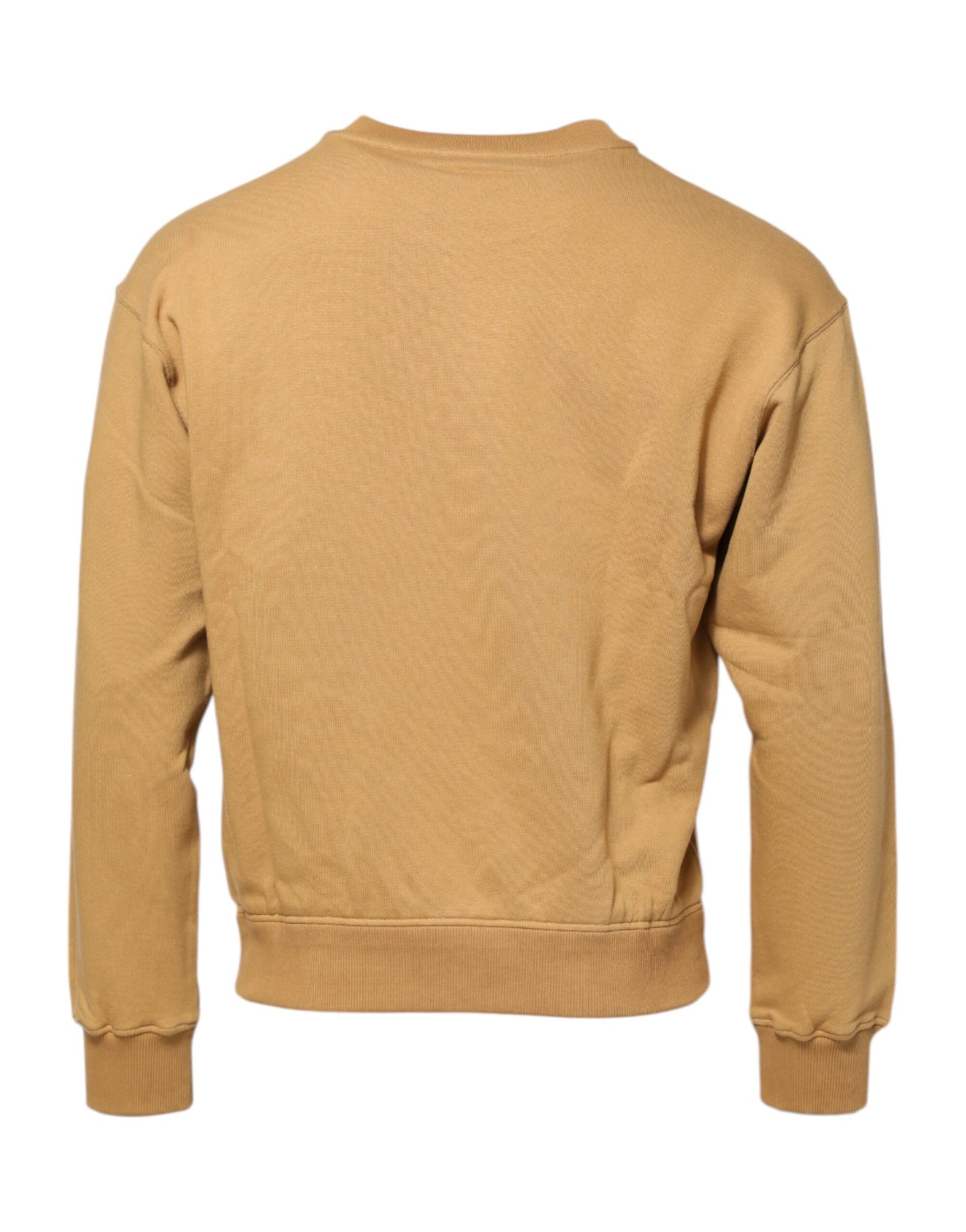 Dolce & Gabbana Mustard Cotton DG Embossed Pullover Sweater
