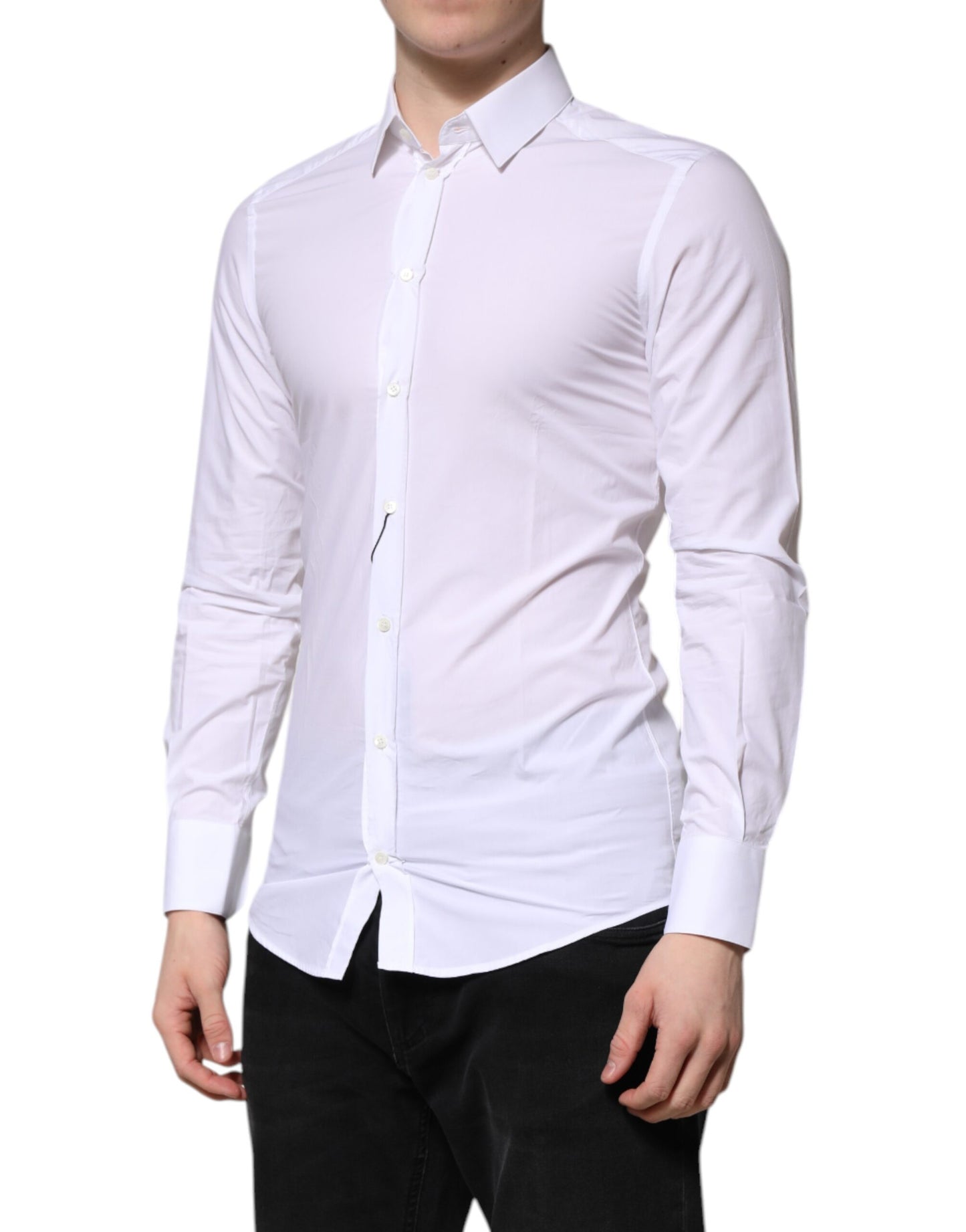 White Cotton GOLD Long Sleeves Formal Shirt