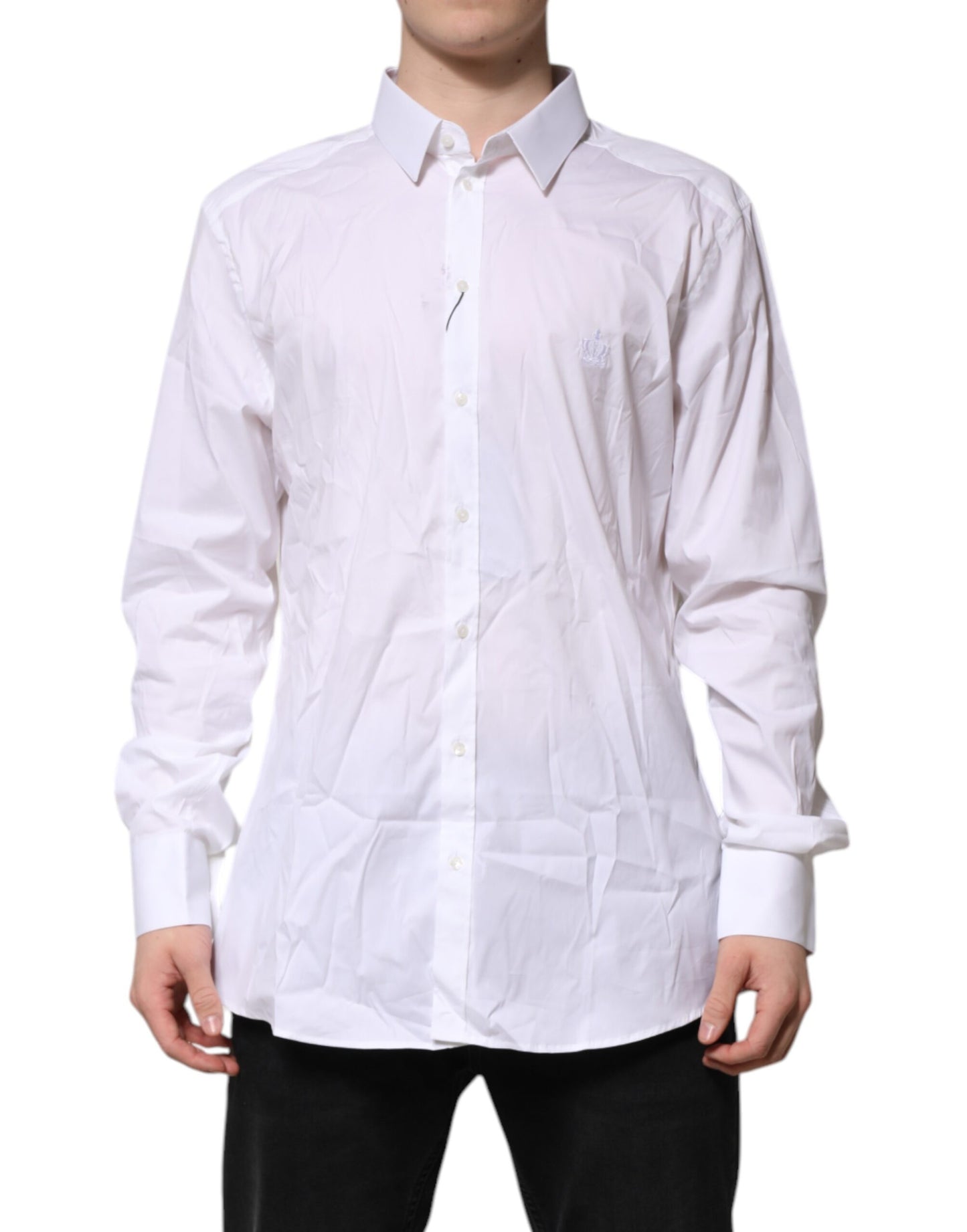White Cotton GOLD Long Sleeves Formal Shirt