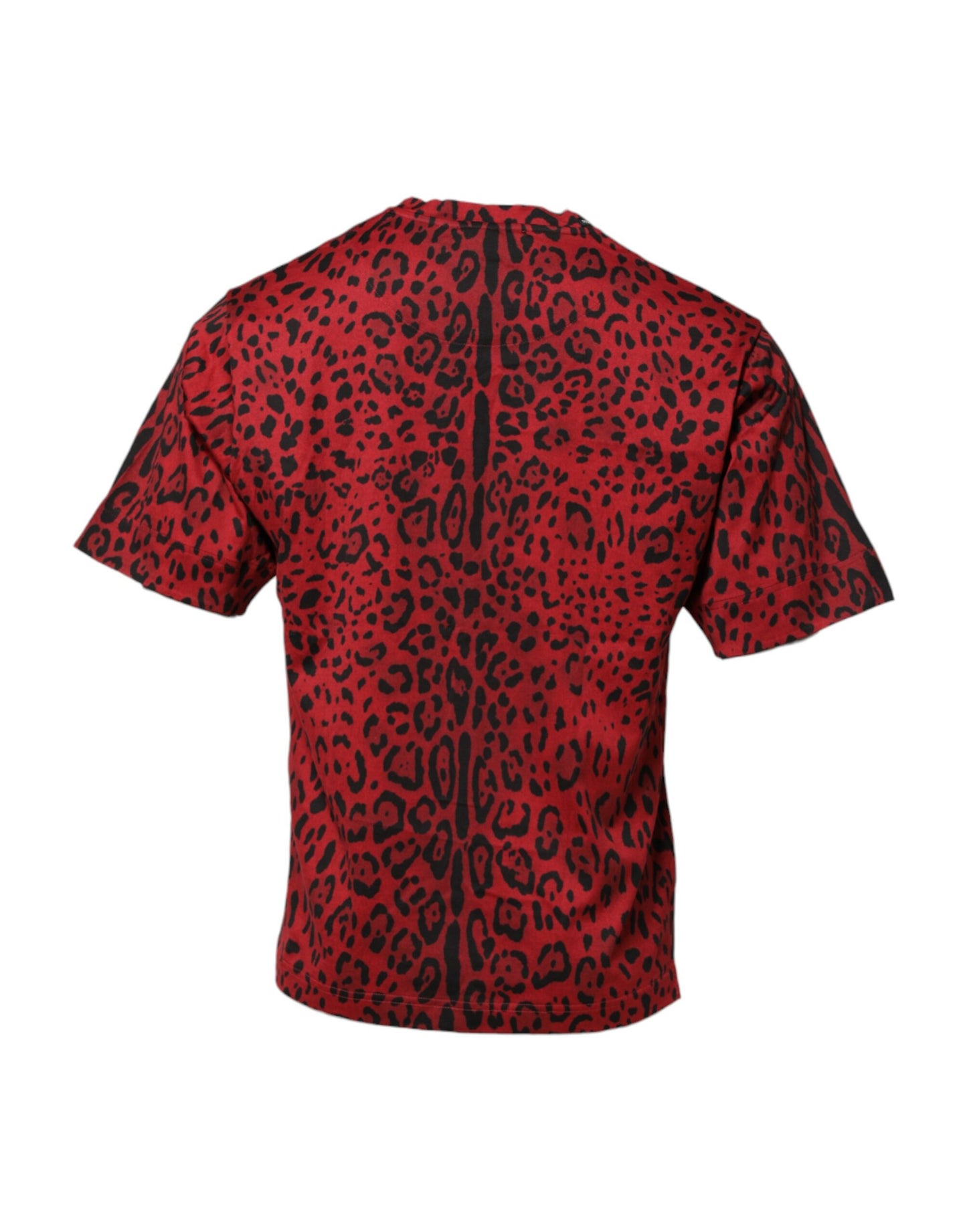 Red Cotton Leopard Short Sleeves T-shirt
