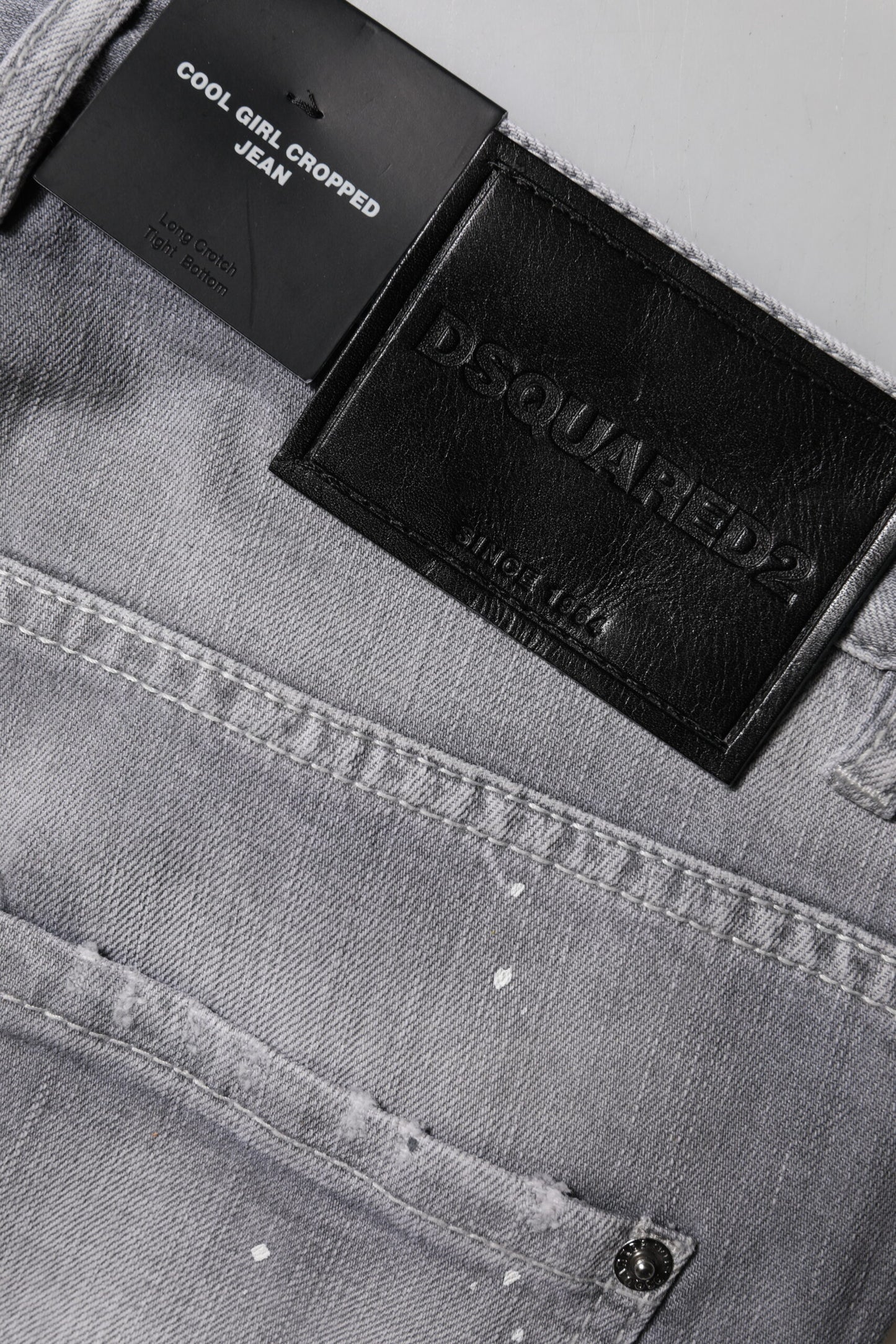 Dsquared² Gray Washed Mid Waist Tapered Jeans