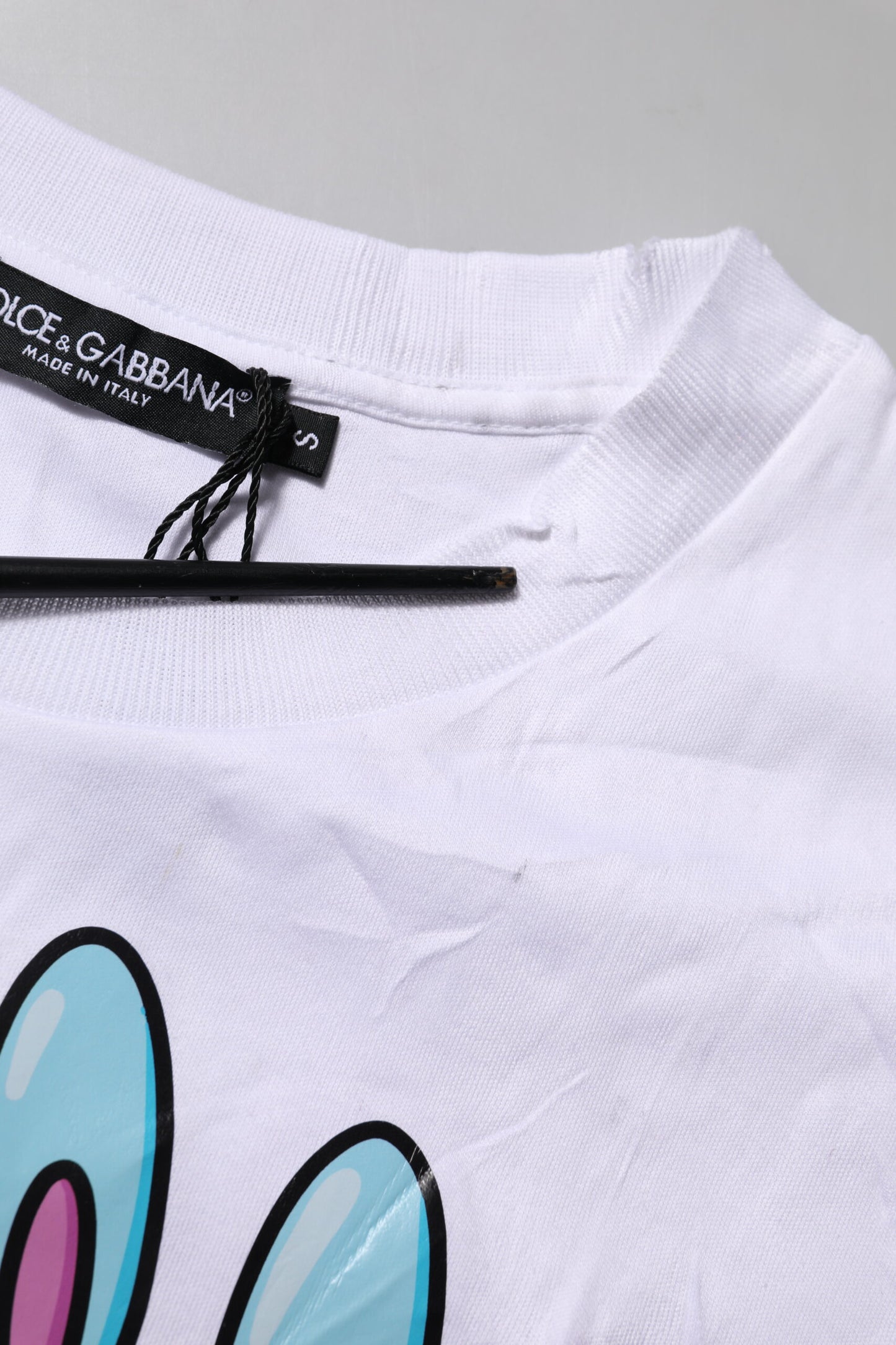 Dolce & Gabbana White Cotton Graphic Print Crew Neck T-shirt