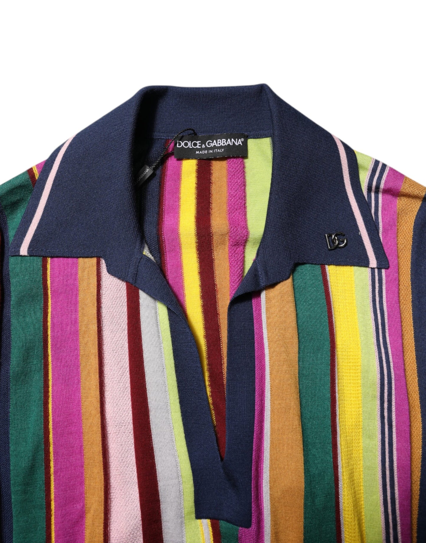 Multicolor Stripes Collared Men Polo T-shirt