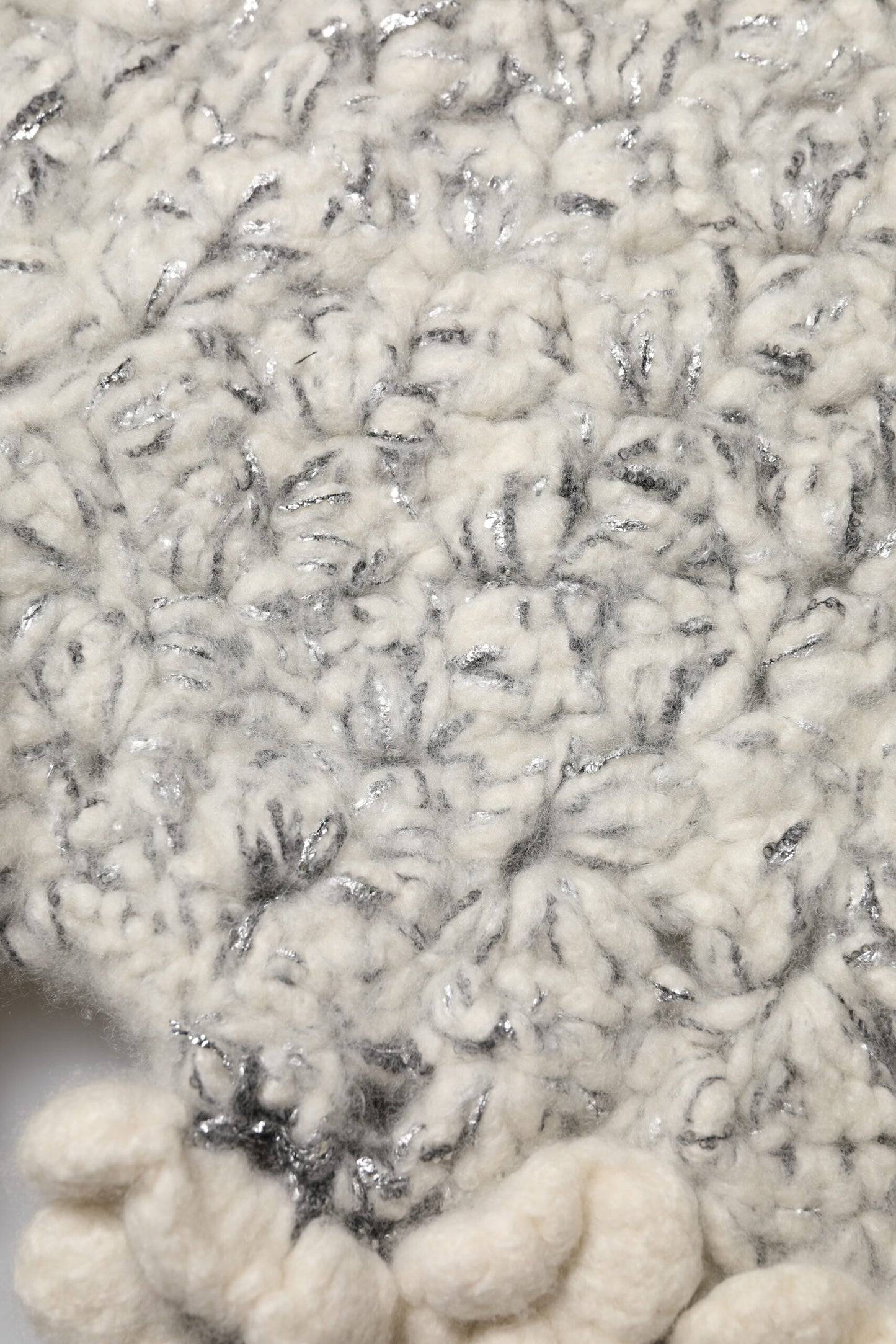 Dolce & Gabbana Metallic Bouclé Knit Cashmere Ruffled Shorts