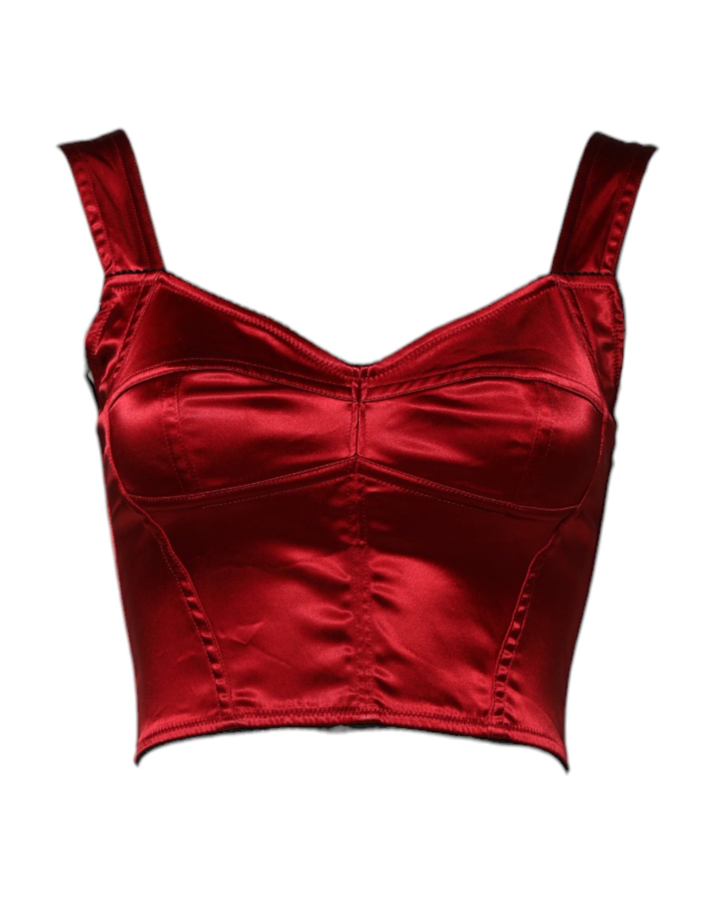 Red Bustier Sleeveless Corset Cropped Top