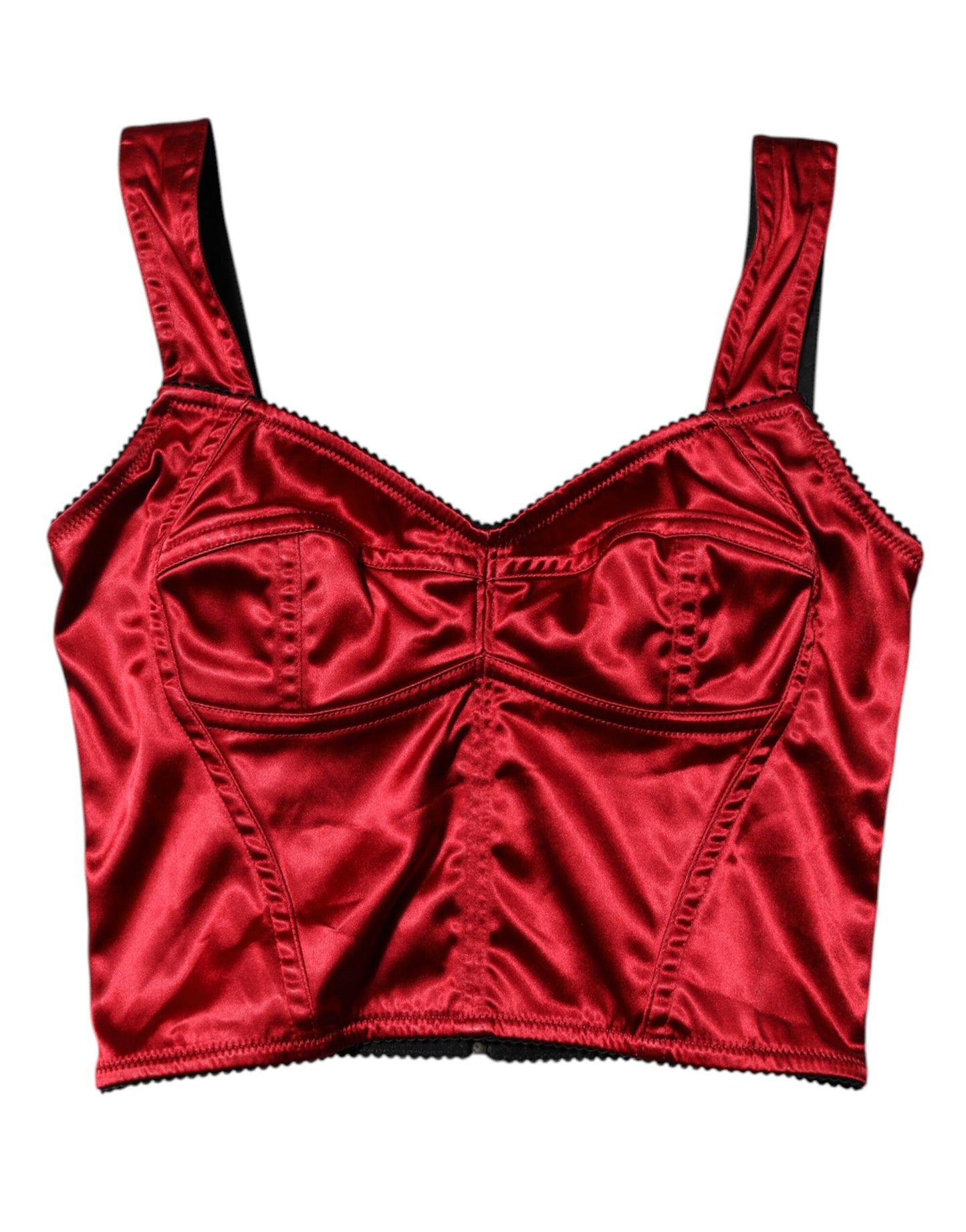 Red Bustier Sleeveless Corset Cropped Top