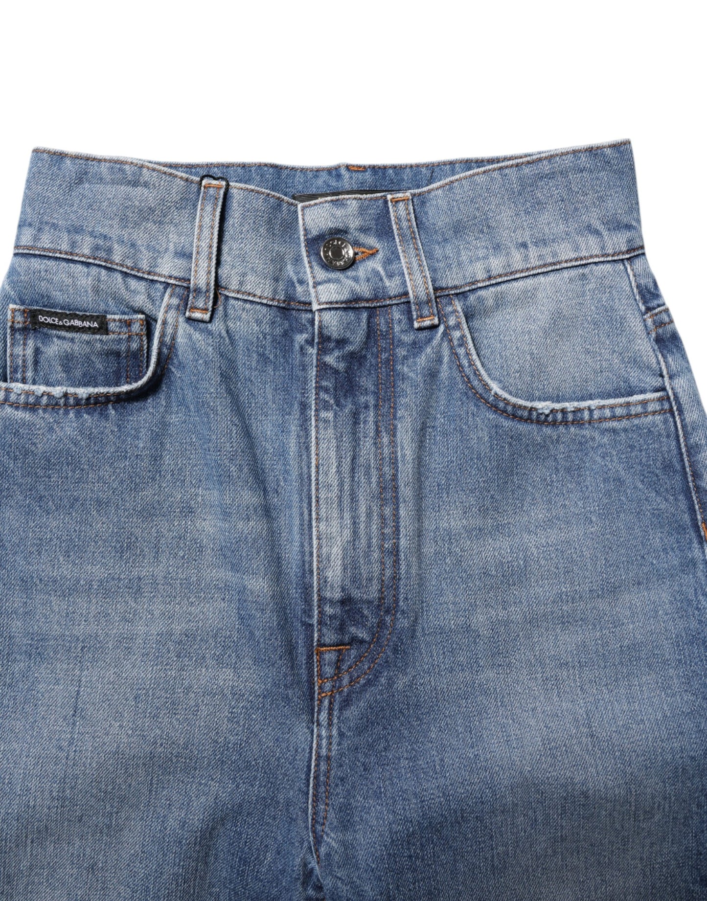 Dolce & Gabbana Blue Washed Skinny High Waist Denim Jeans