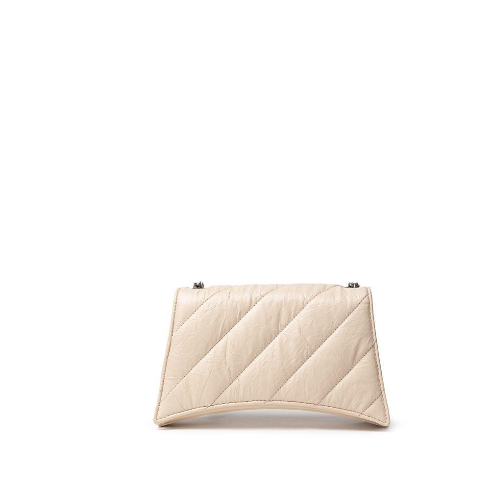 Beige Leather Shoulder Bag