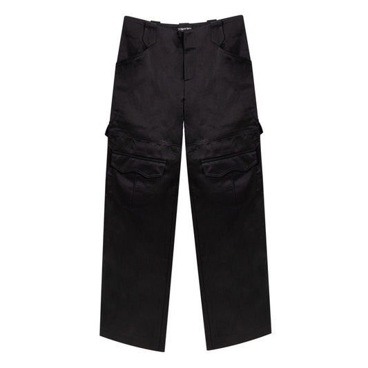 Black Viscose Cargo Pant