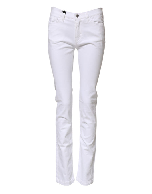Dolce & Gabbana White GRACE Mid Waisted Skinny Denim Jeans