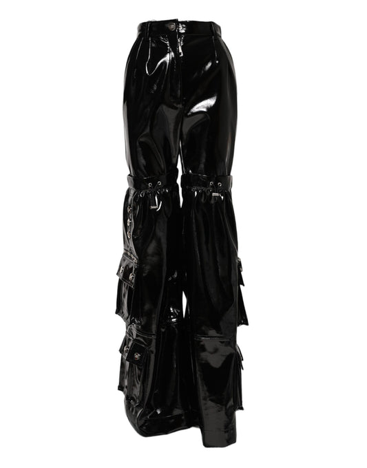 Dolce & Gabbana Black High Waist Cargo Bootcut Pants