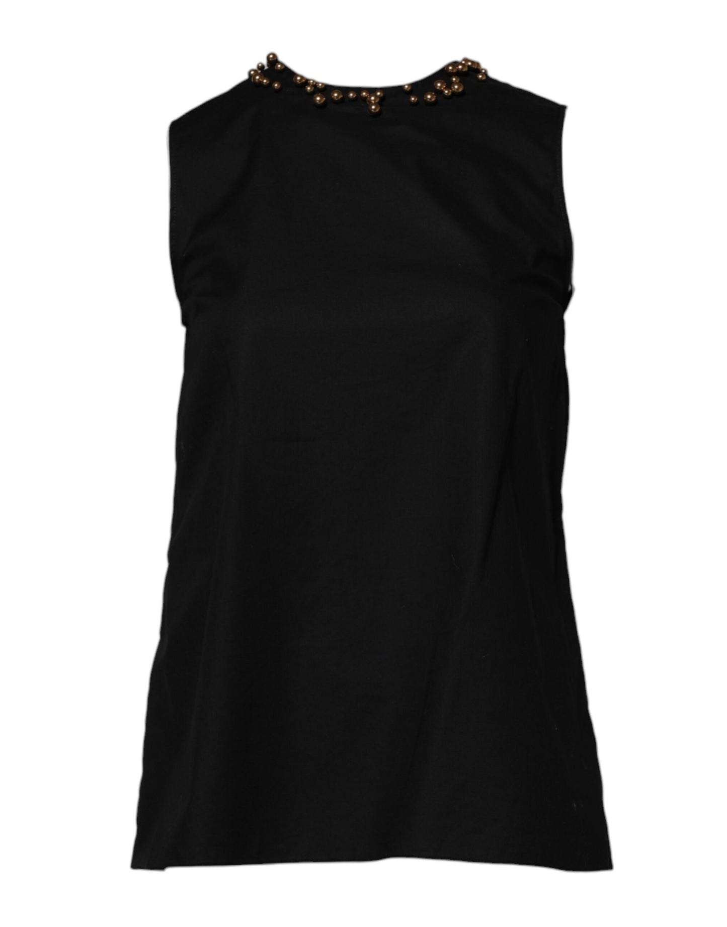 Boutique Moschino Black Cotton Sleeveless Women Tank T-shirt