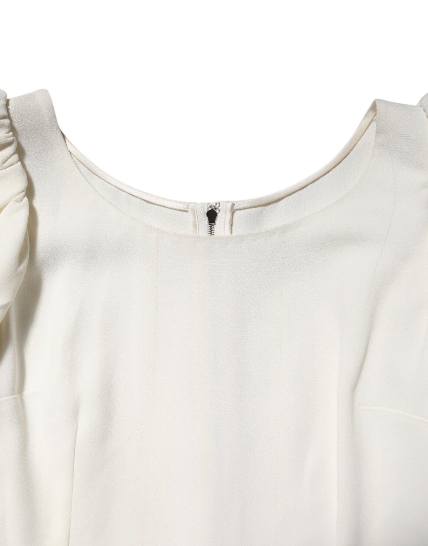 White Round Neck Short Sleeves Blouse Top