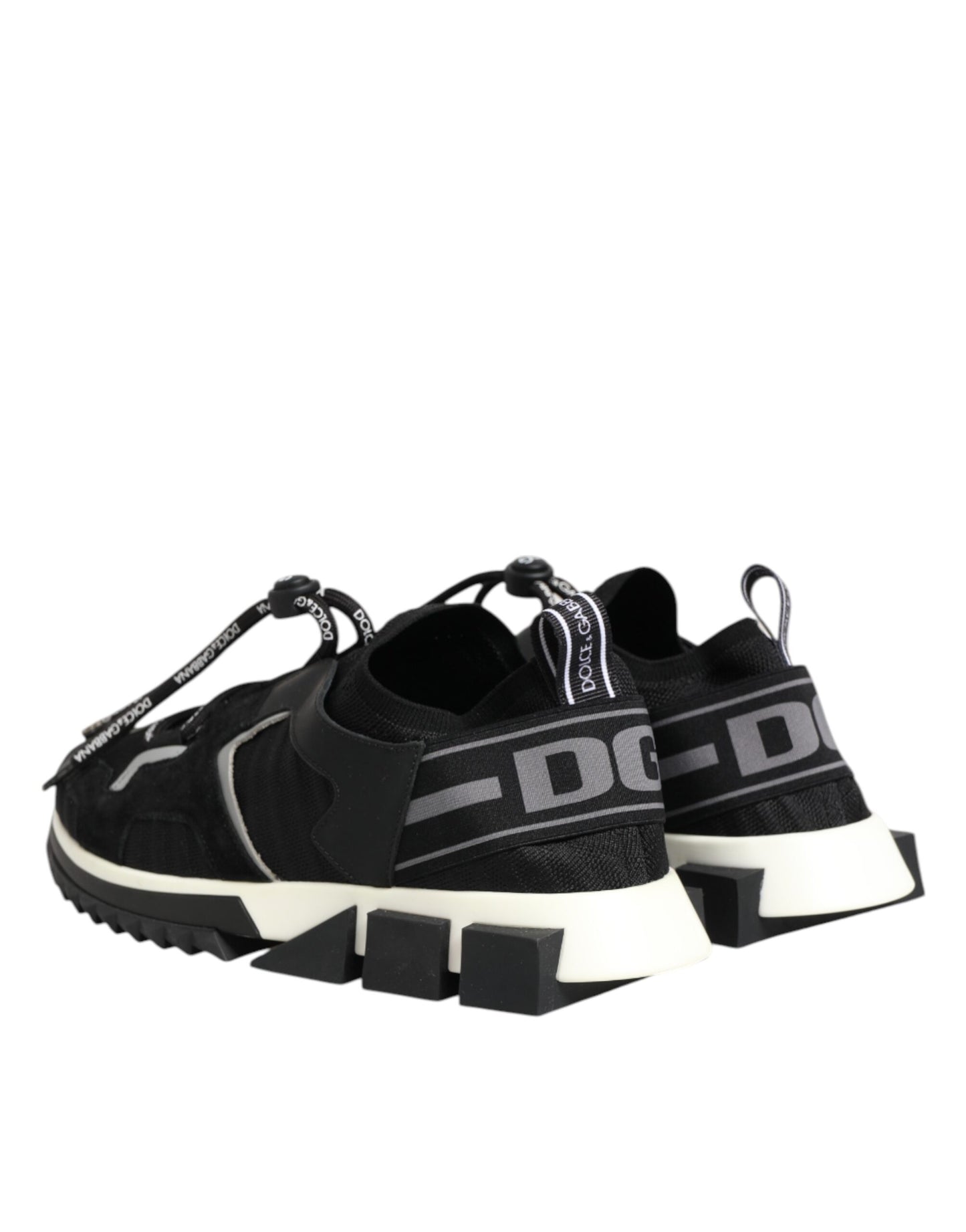Dolce & Gabbana Black White Logo Sorrento Sneakers Shoes