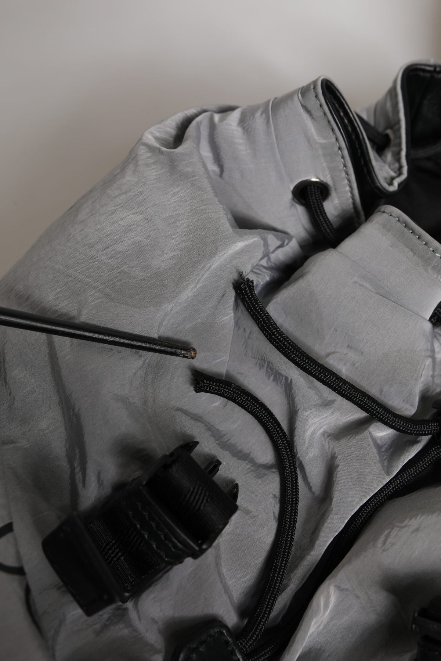 Dolce & Gabbana Gray Milano Print Drawstring Travel Backpack Bag