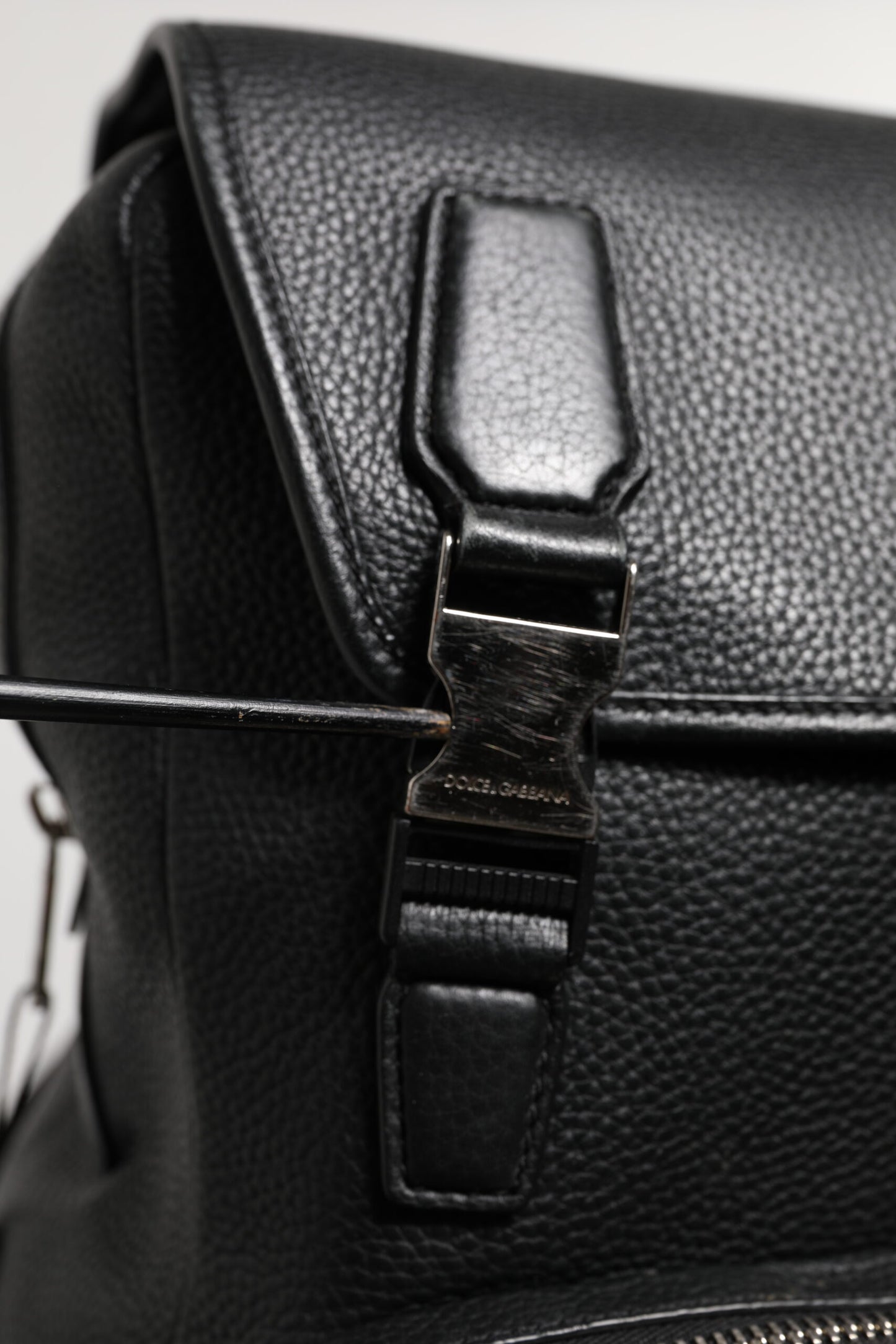 Dolce & Gabbana Black Palermo Backpack Hammered Calfskin Leather Bag