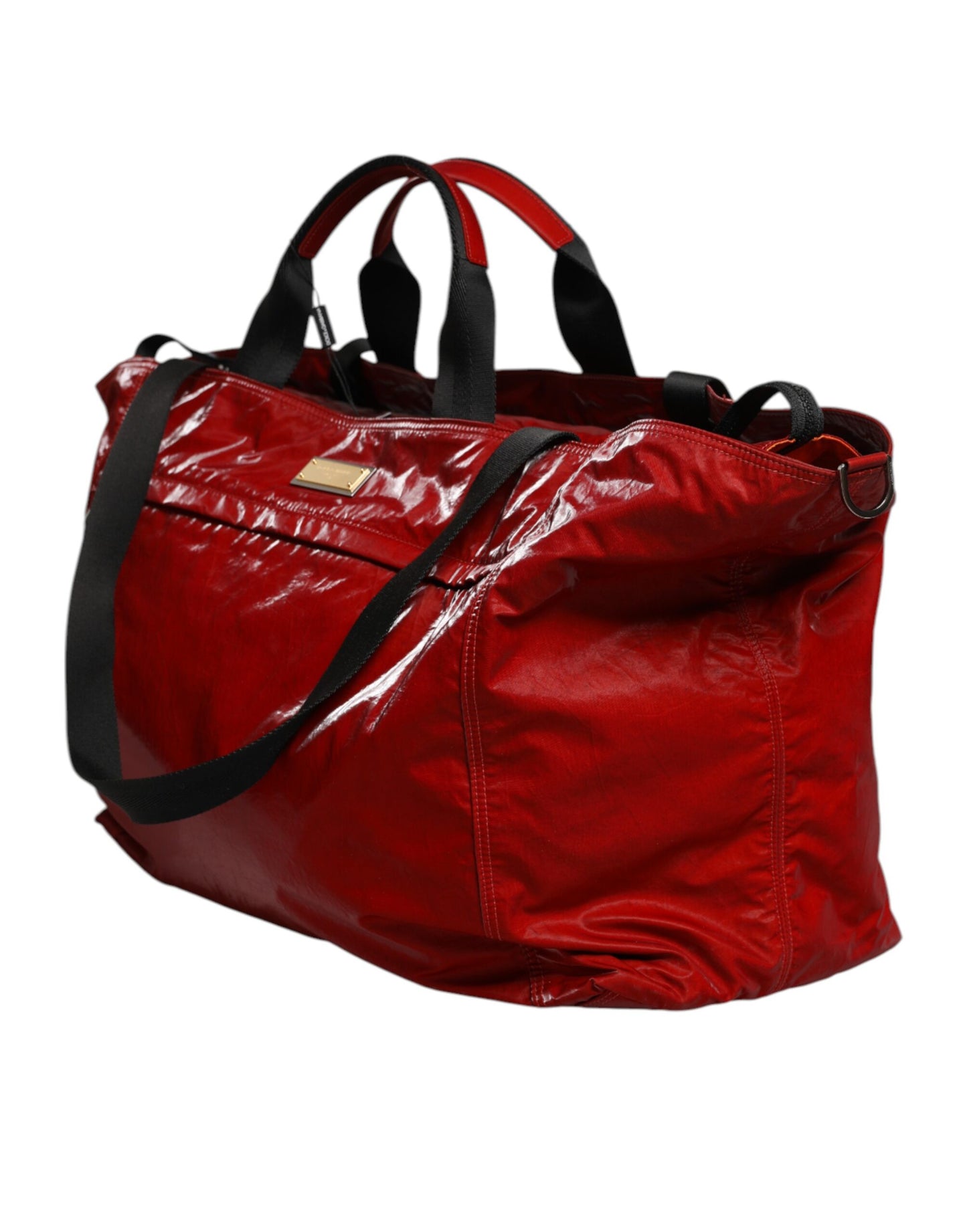 Dolce & Gabbana Red Nylon Hand Shoulder Duffel Travel Bag