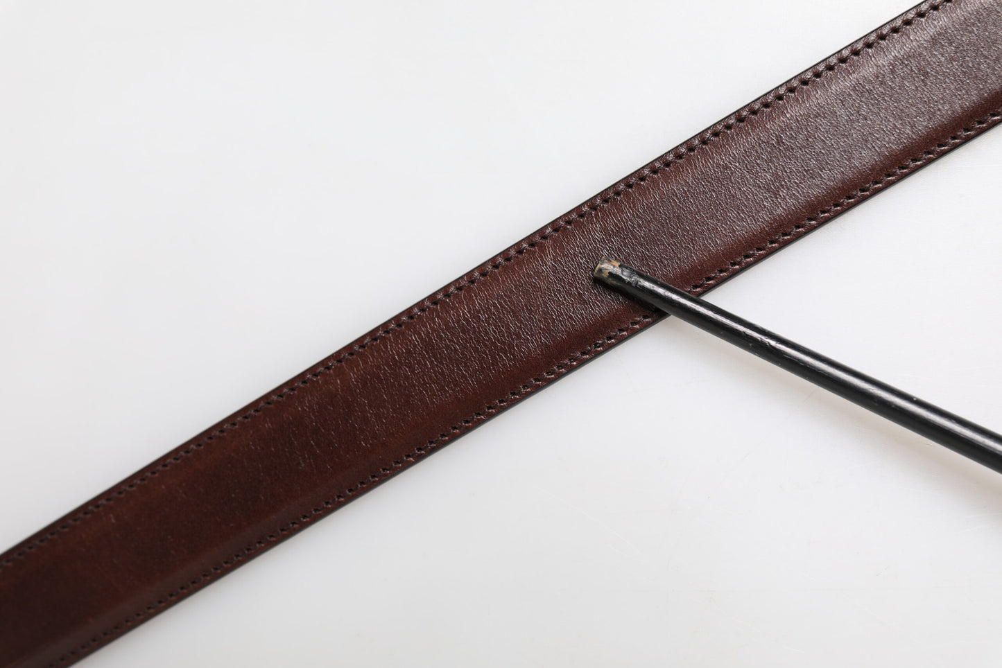 Brown Classic Silver Metal Logo Buckle Belt