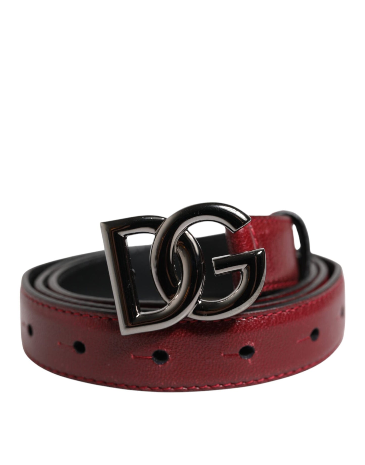 Red Classic Metal DG Logo Buckle Belt