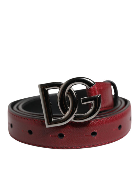Red Classic Metal DG Logo Buckle Belt