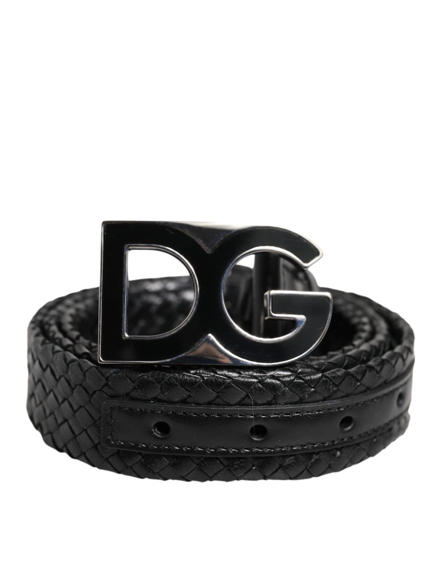 Dolce & Gabbana Black Classic Leather DG Logo Buckle Belt