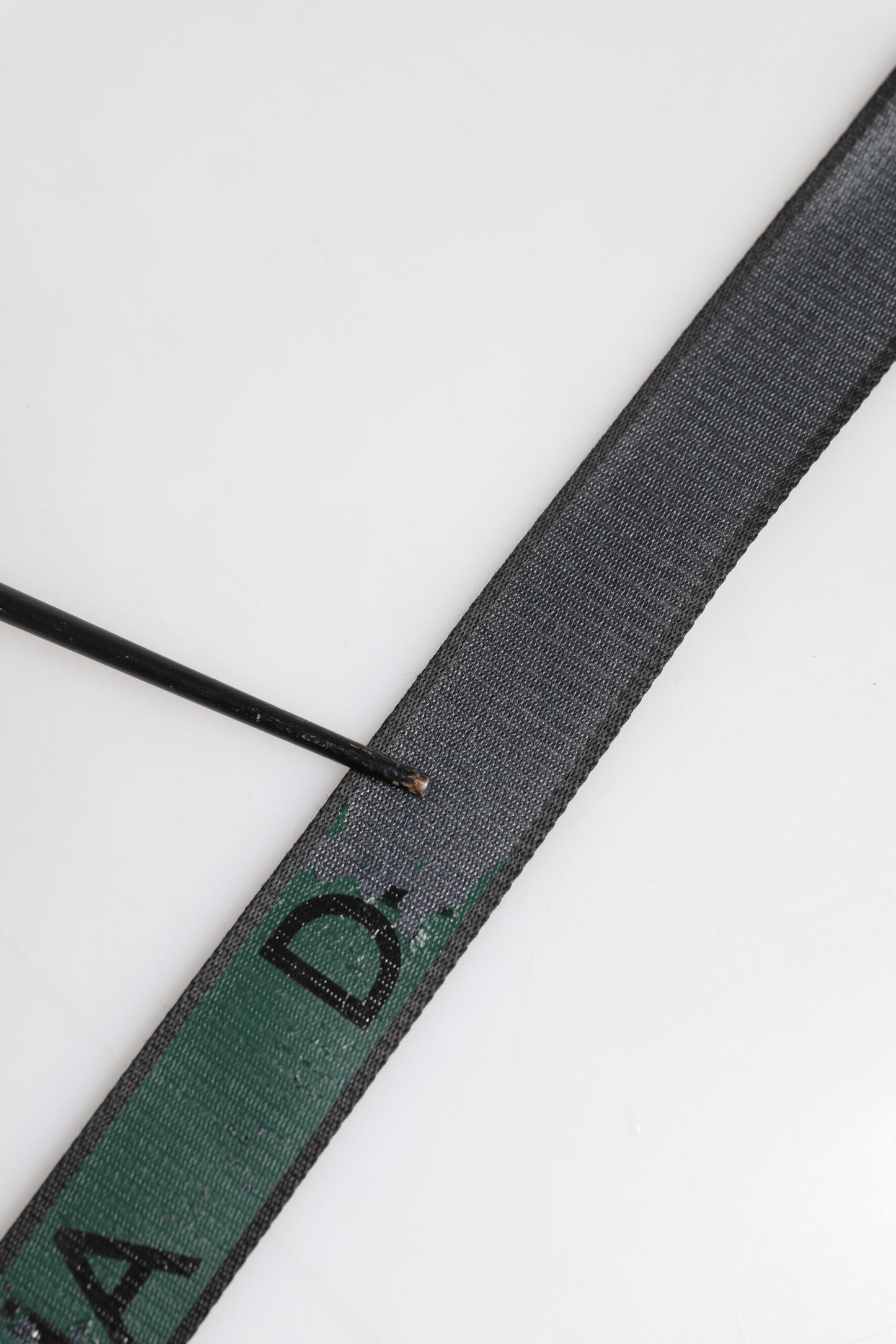 Dolce & Gabbana Green Black Polyester DG Logo Buckle Belt