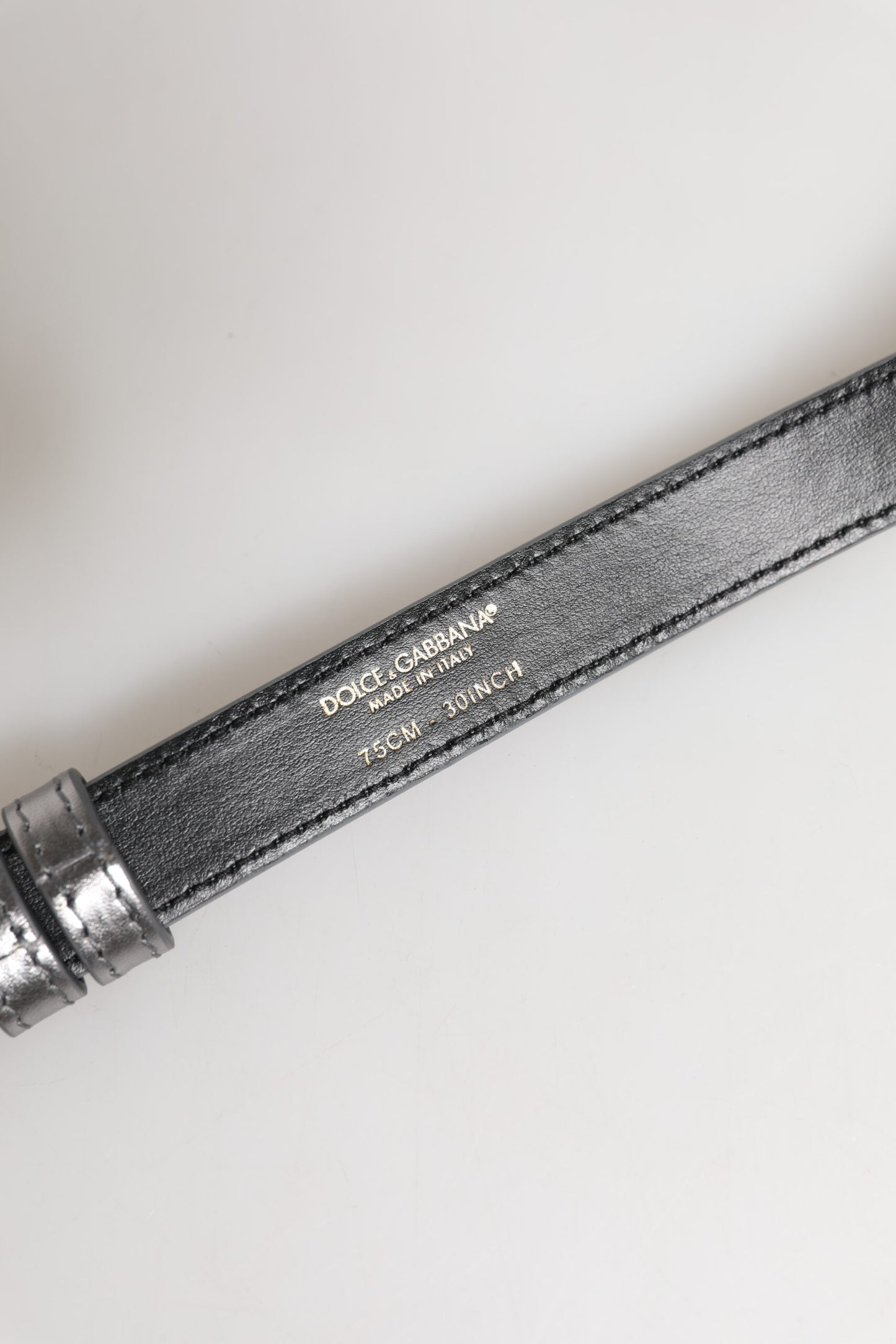 Silver Logo Engraved Metal Waist Buckle Belt