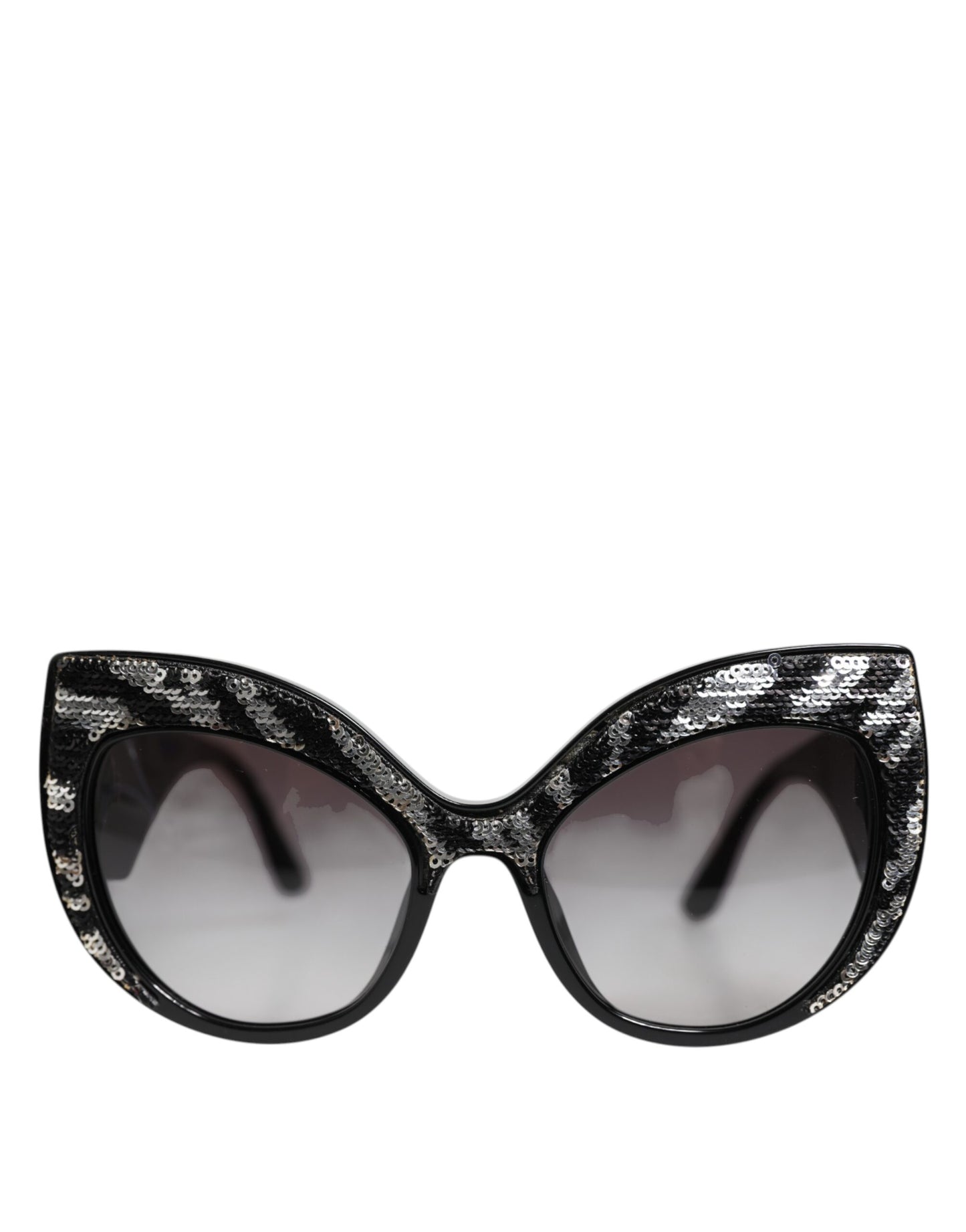 Black Silver Sequin Oversized Butterfly DG4326 Sunglasses