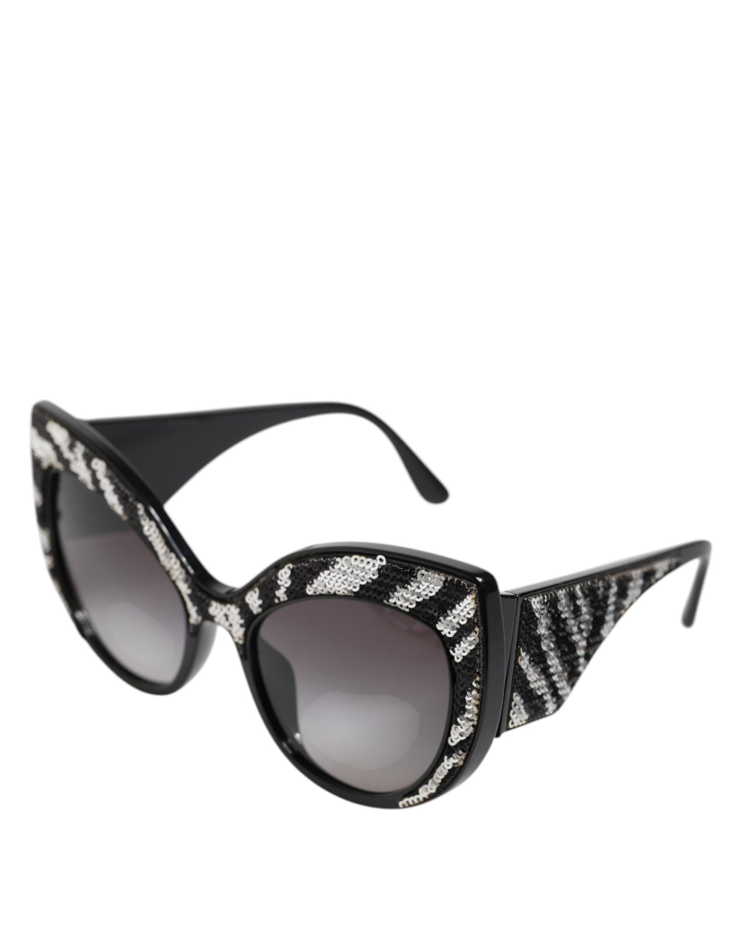 Black Silver Sequin Oversized Butterfly DG4326 Sunglasses