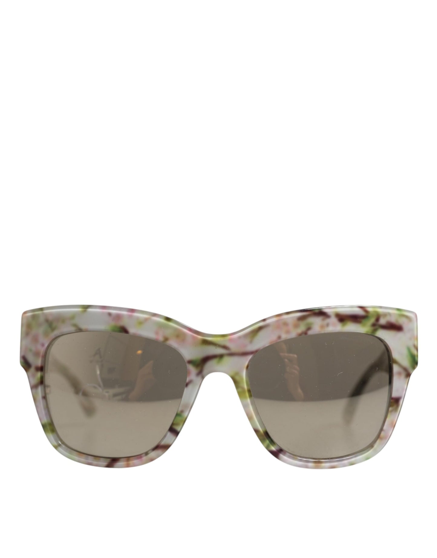 White DG4231F Floral Acetate Rectangle Shades Sunglasses