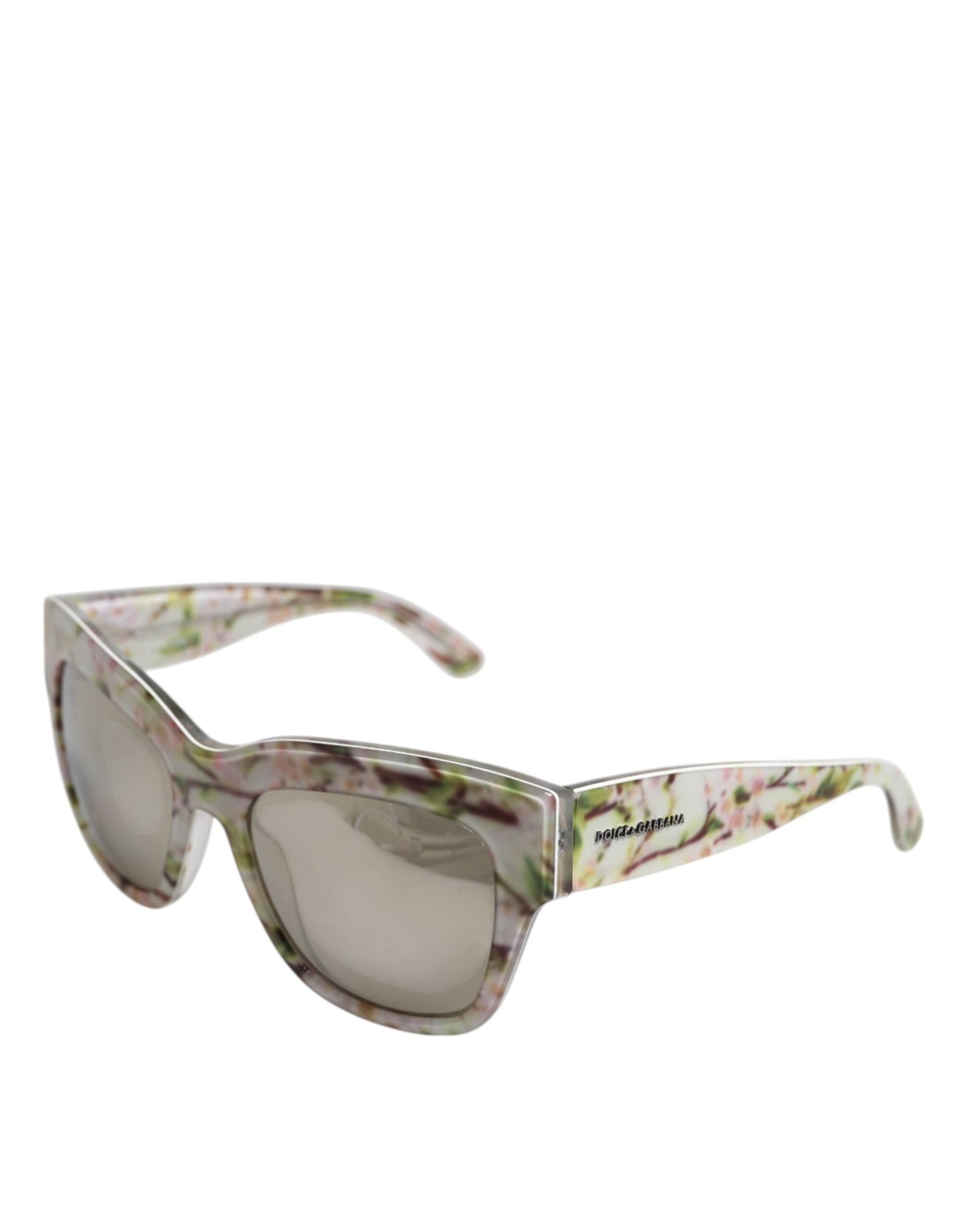 White DG4231F Floral Acetate Rectangle Shades Sunglasses