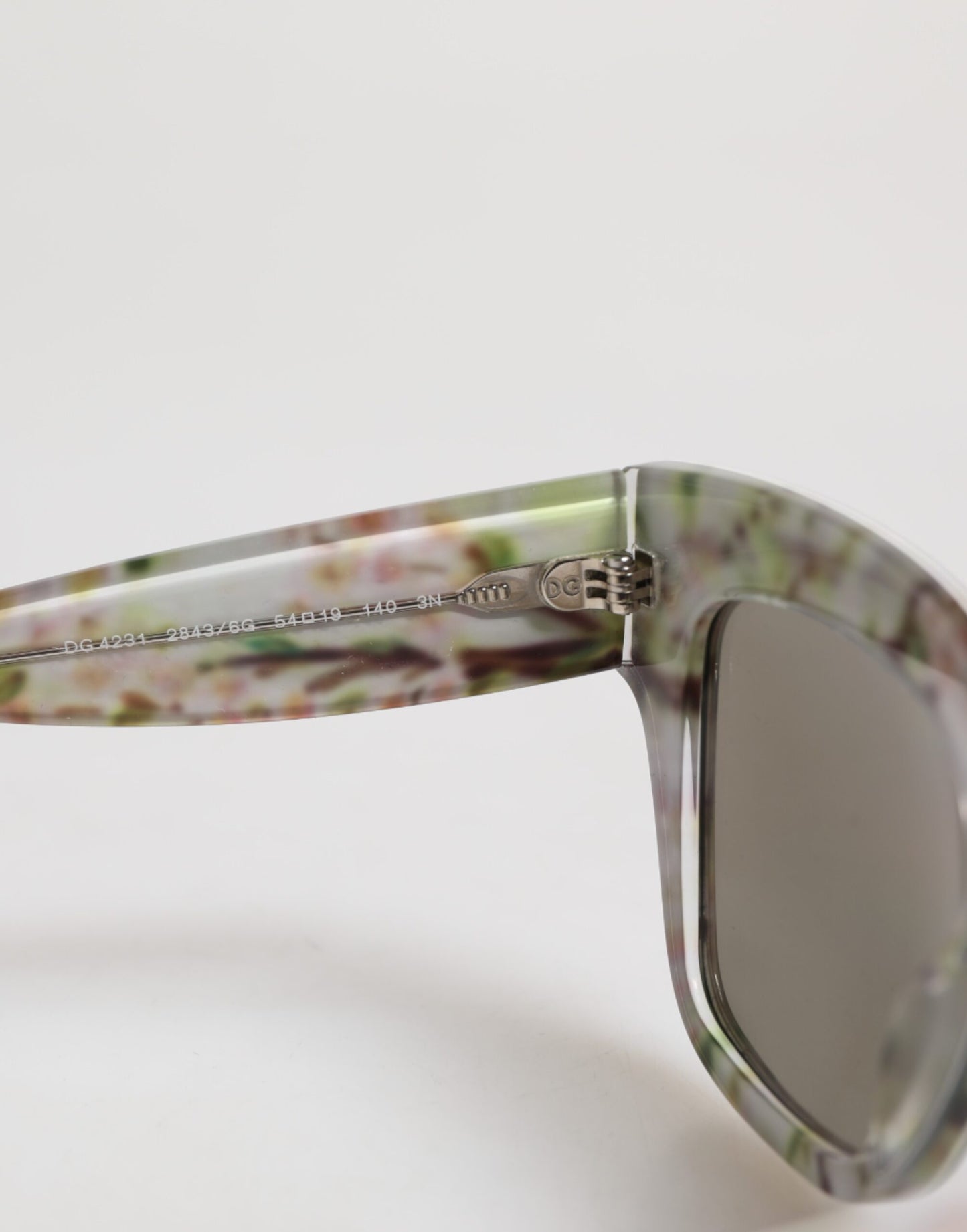 White DG4231F Floral Acetate Rectangle Shades Sunglasses