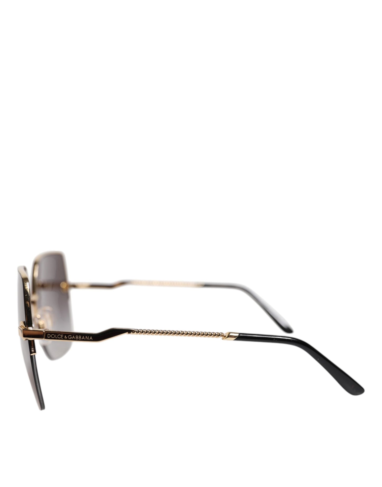 DG2267 Black Gold Metal Full Rim Square Sunglasses