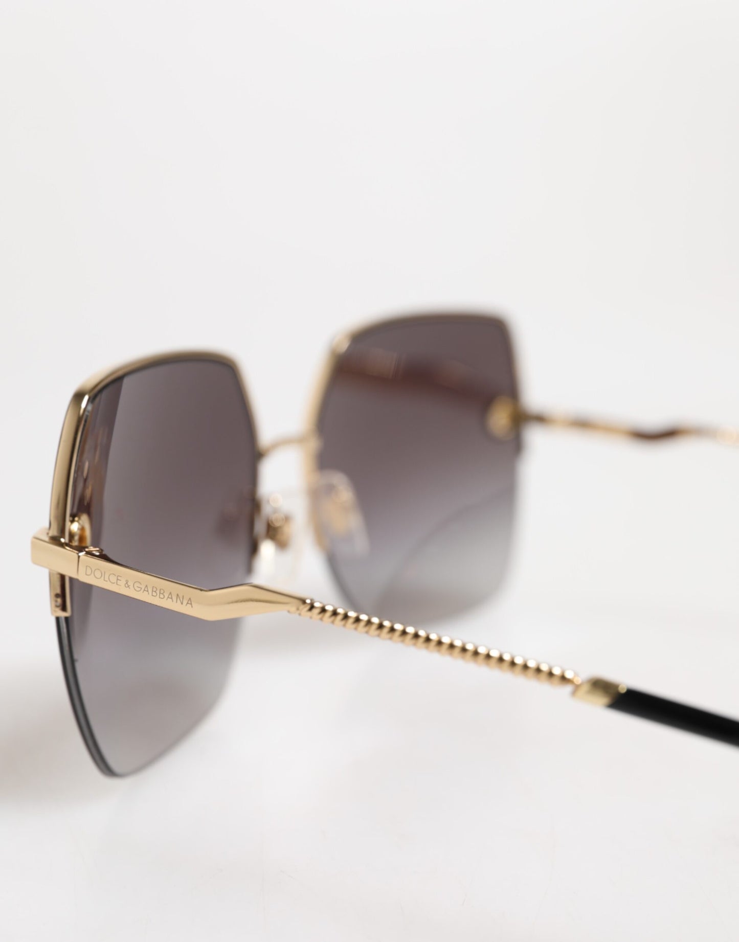 DG2267 Black Gold Metal Full Rim Square Sunglasses