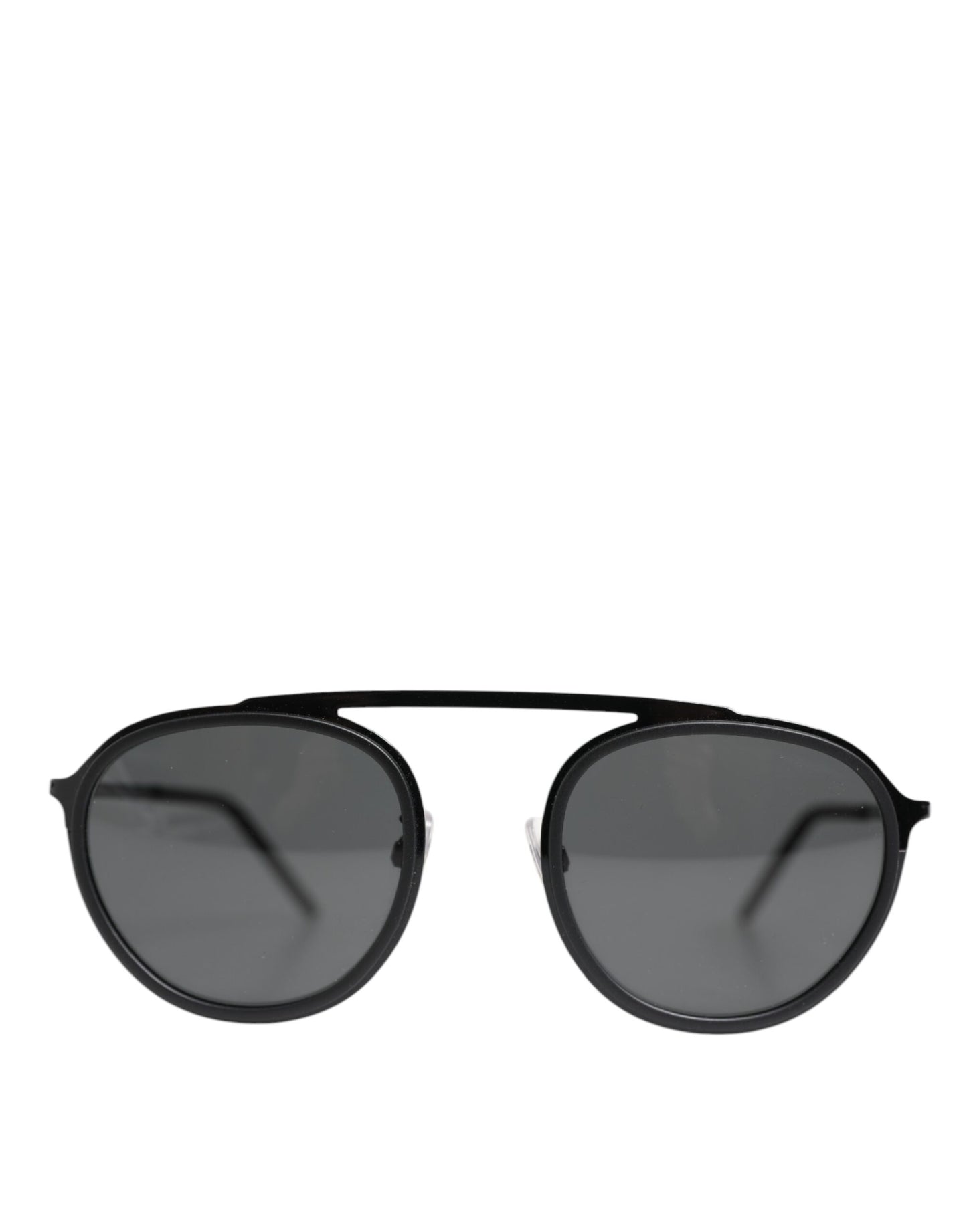 Matte Black DG2276 Metal Rim Round Shades Sunglasses