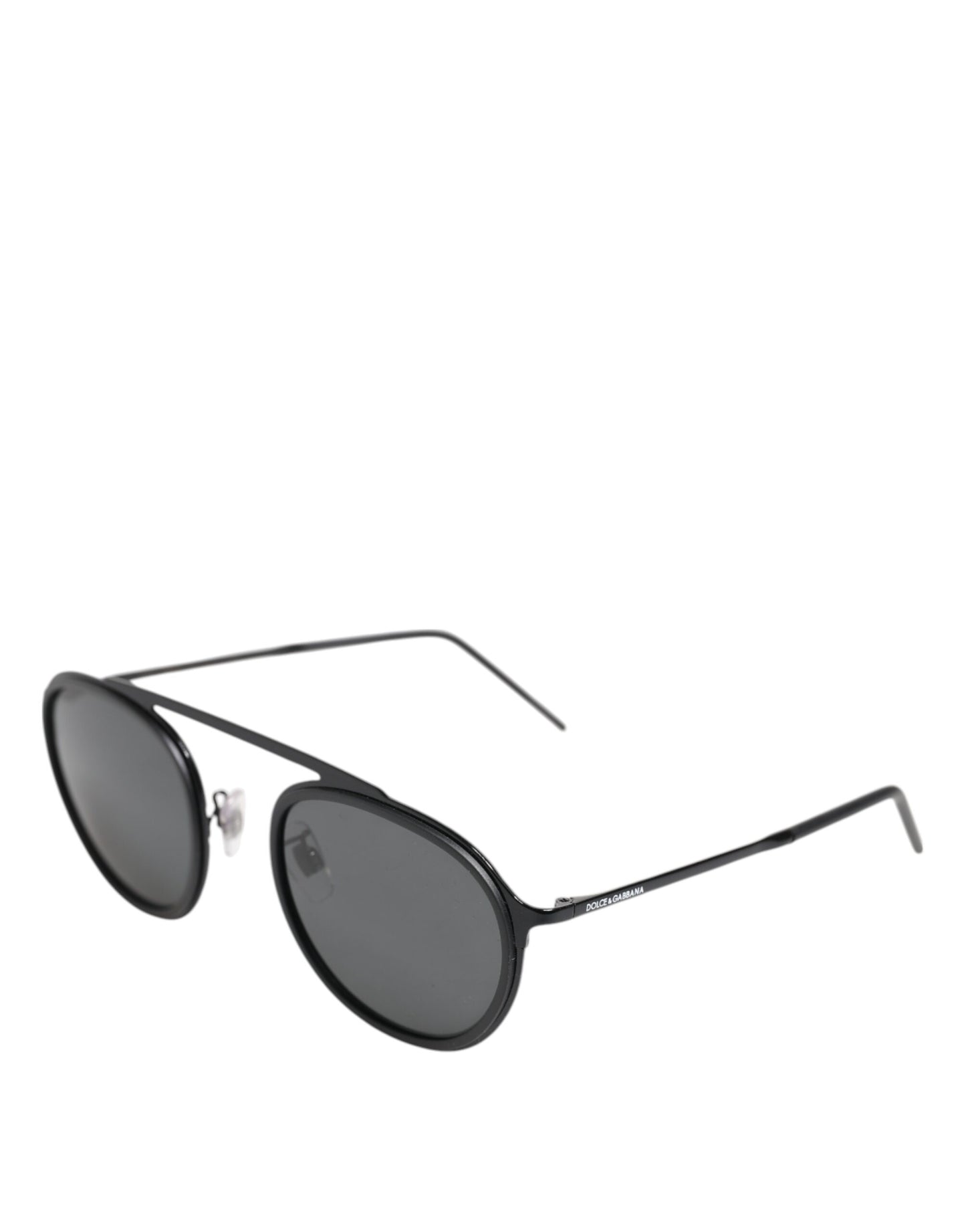 Matte Black DG2276 Metal Rim Round Shades Sunglasses
