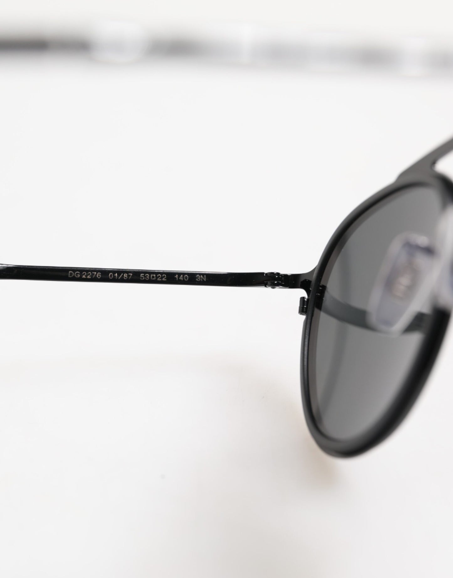 Matte Black DG2276 Metal Rim Round Shades Sunglasses