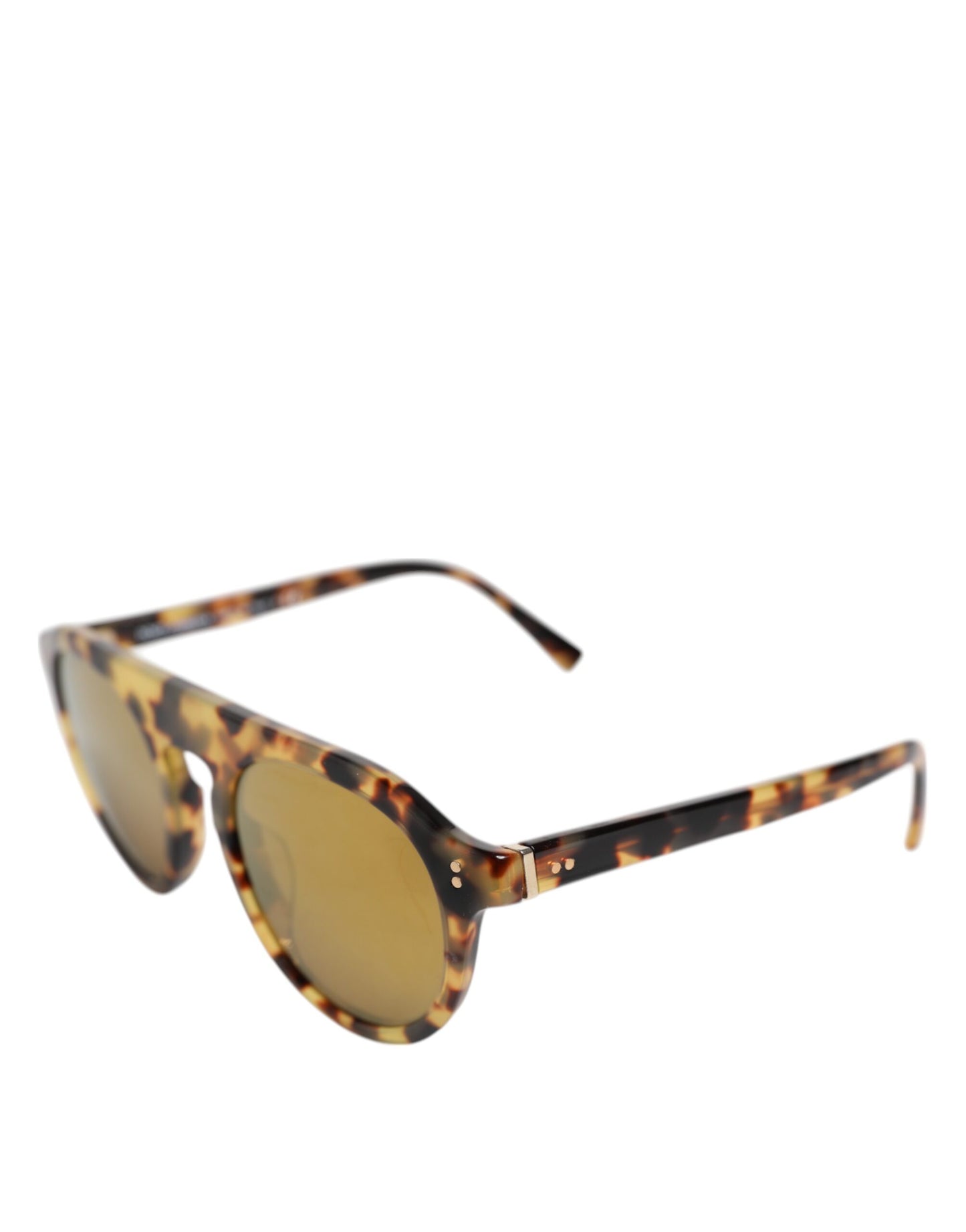 Brown Acetate Round Leopard Print Eyewear Sunglasses