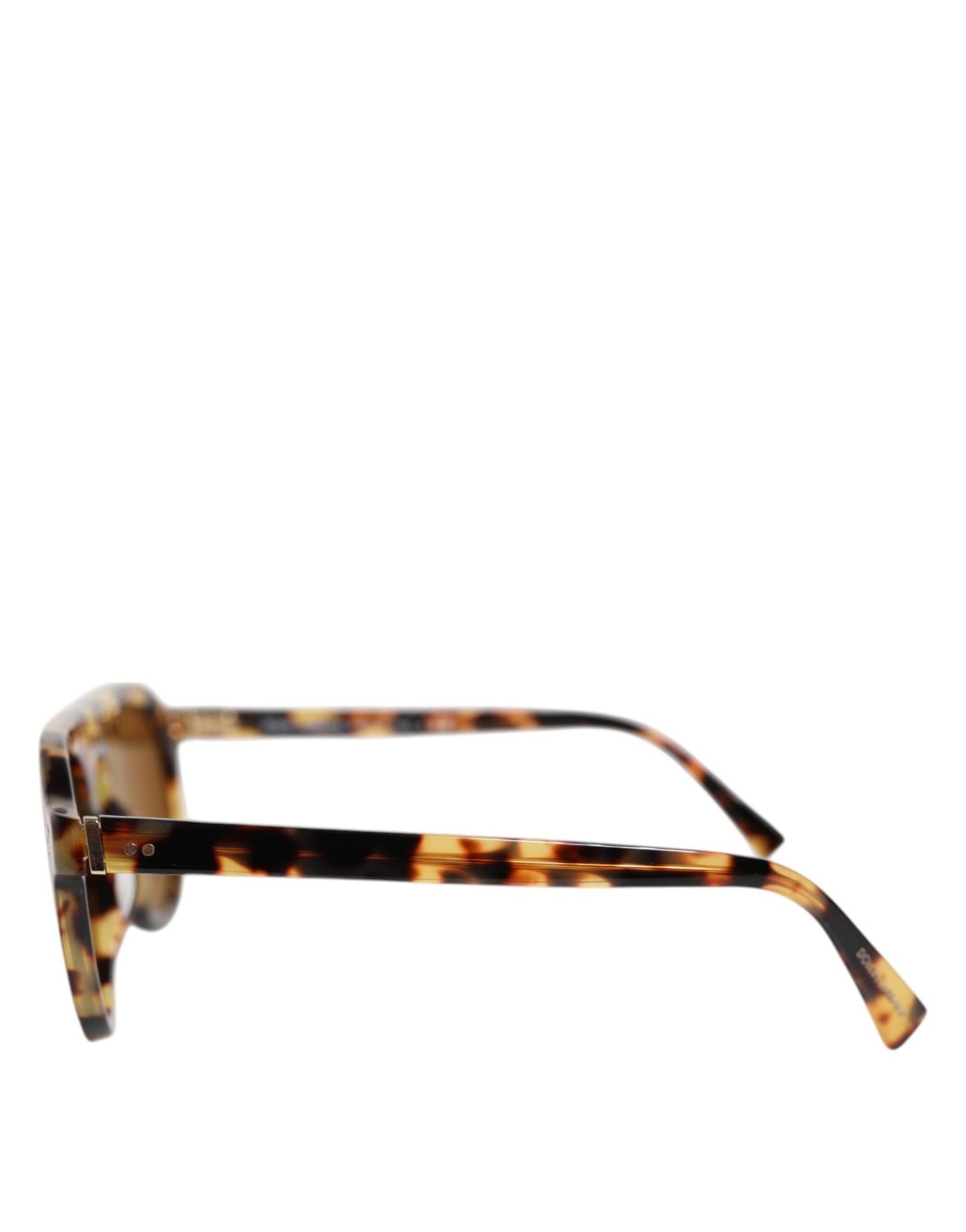 Brown Acetate Round Leopard Print Eyewear Sunglasses