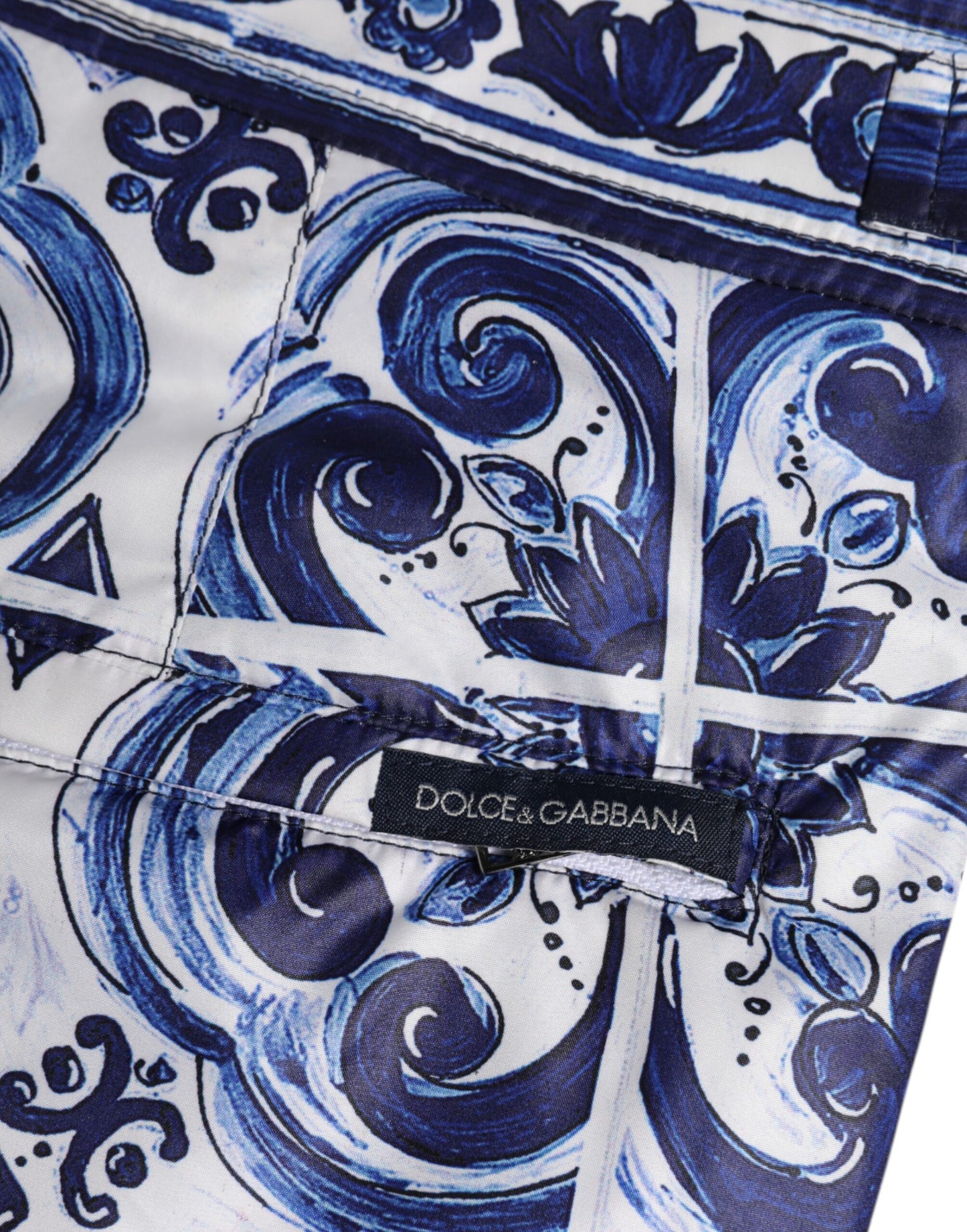 Blue White Majolica Print Swim Shorts Swimwear