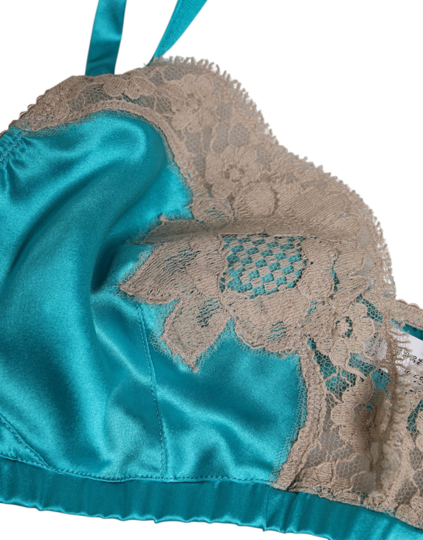 Green Floral Lace Silk Non Wire Bra Underwear