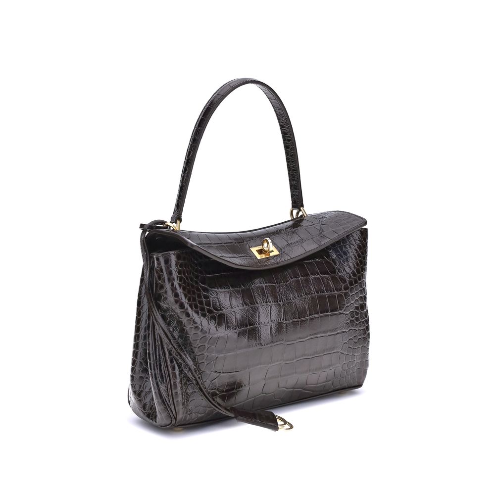 Rodeo Shoulder Bag in crocodile-print leather