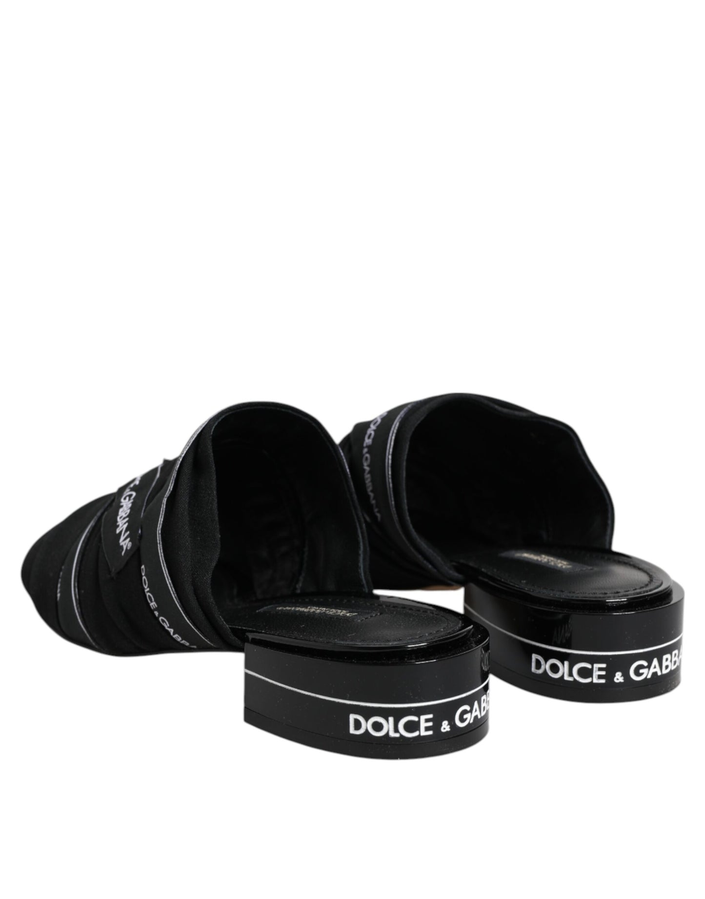 Dolce & Gabbana Black Slides Slip On Sandals Shoes
