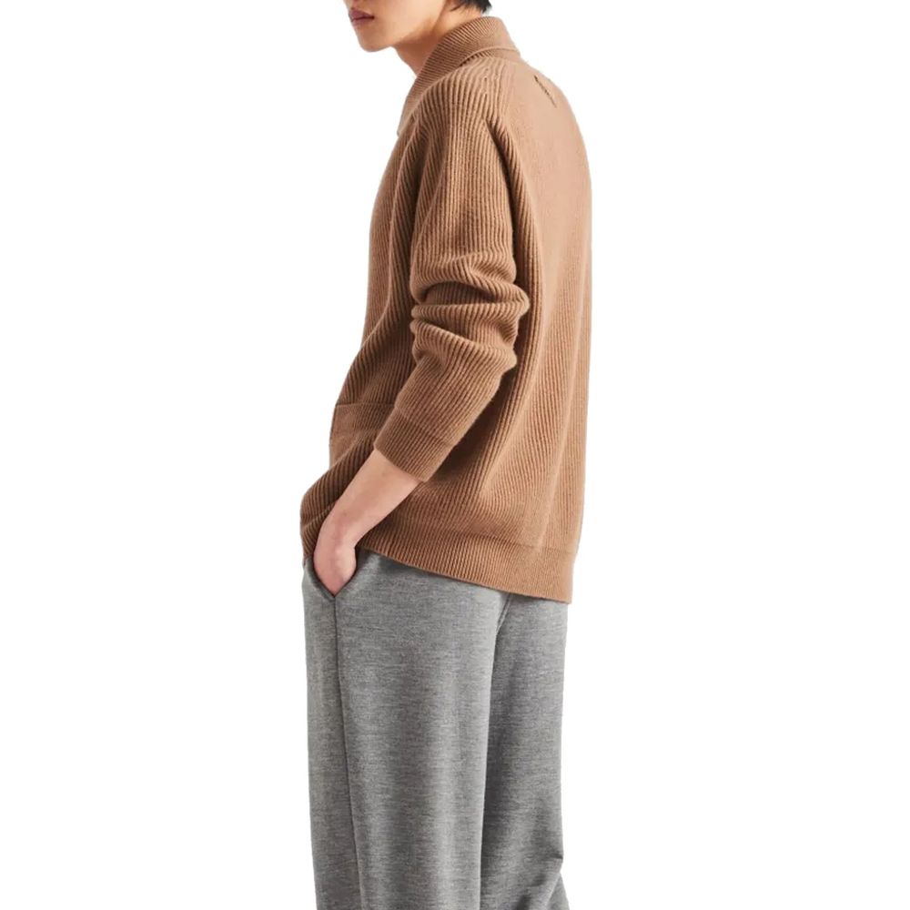 Ribbed Knit Cashmere Cardigan