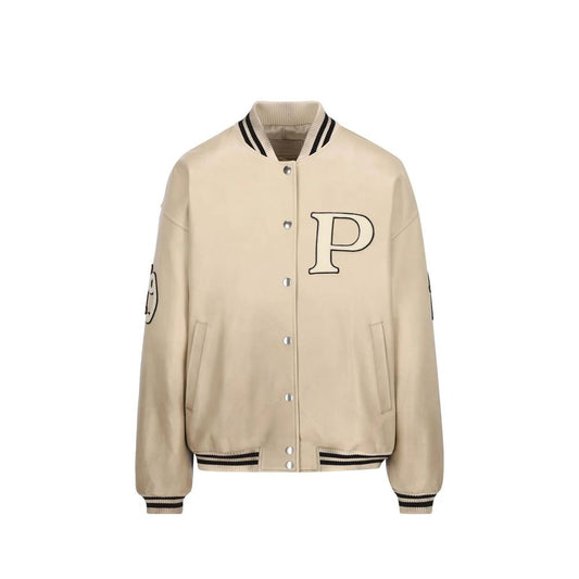 Padded Leather Varsity Jacket